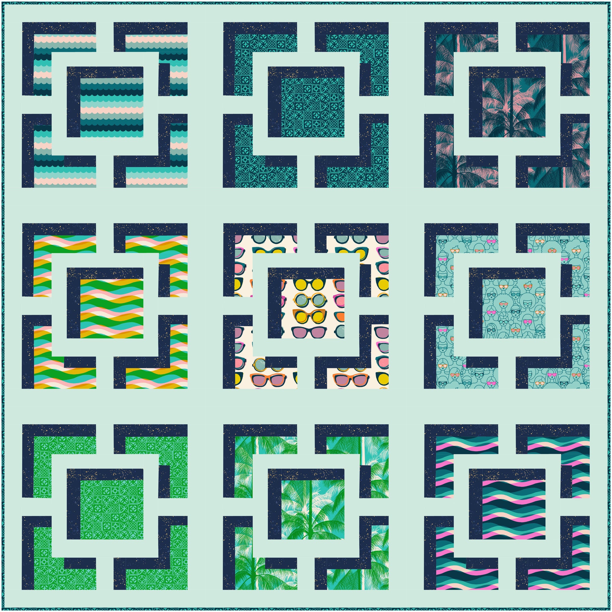 Breezy Quilt Kit - Shady Poolside