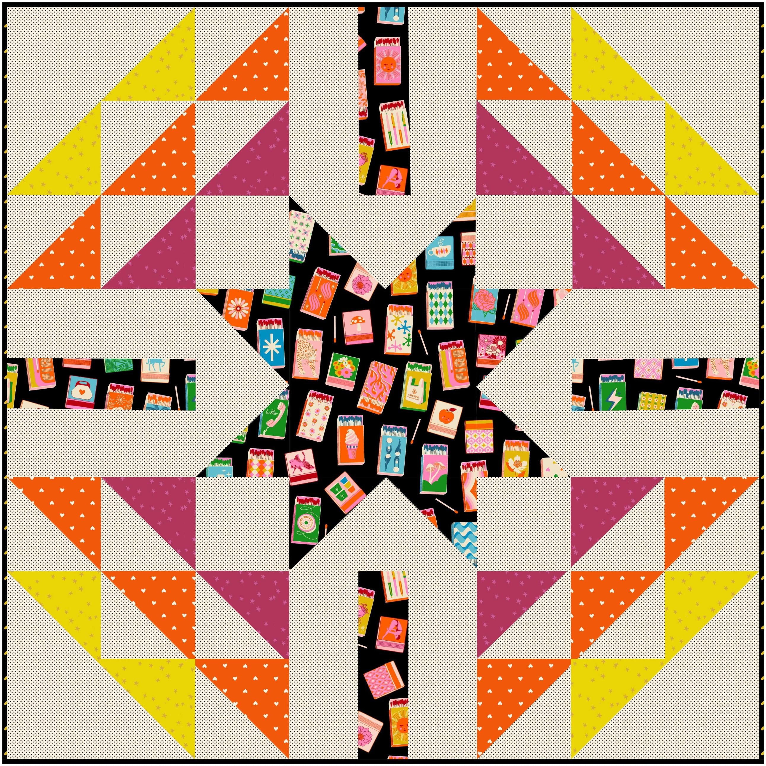 Burn Bright Quilt Kit - Ember