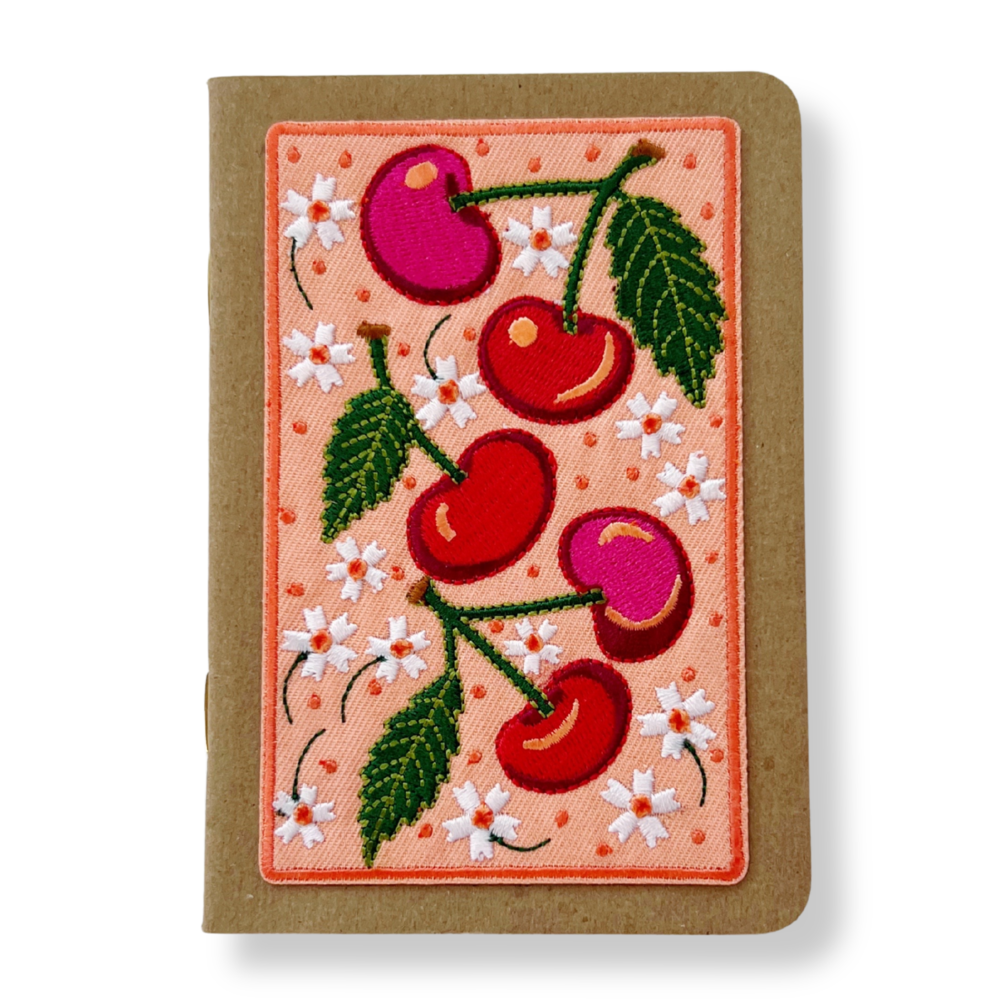 Cherries Embroidered Pocket Notebook