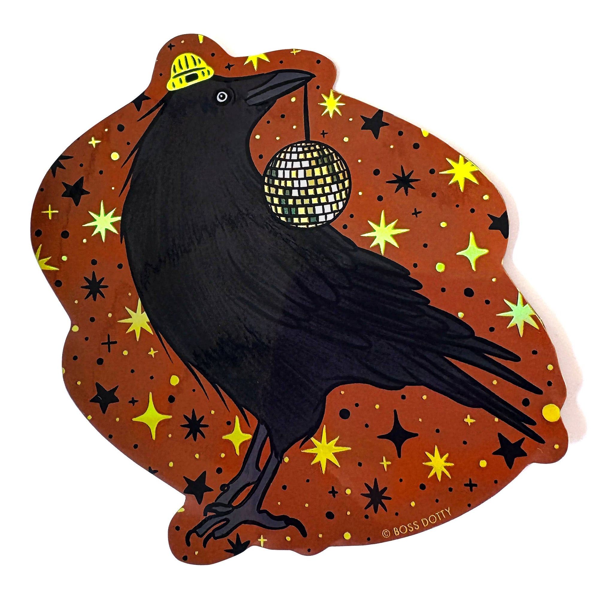 Disco Crow Holographic Sticker