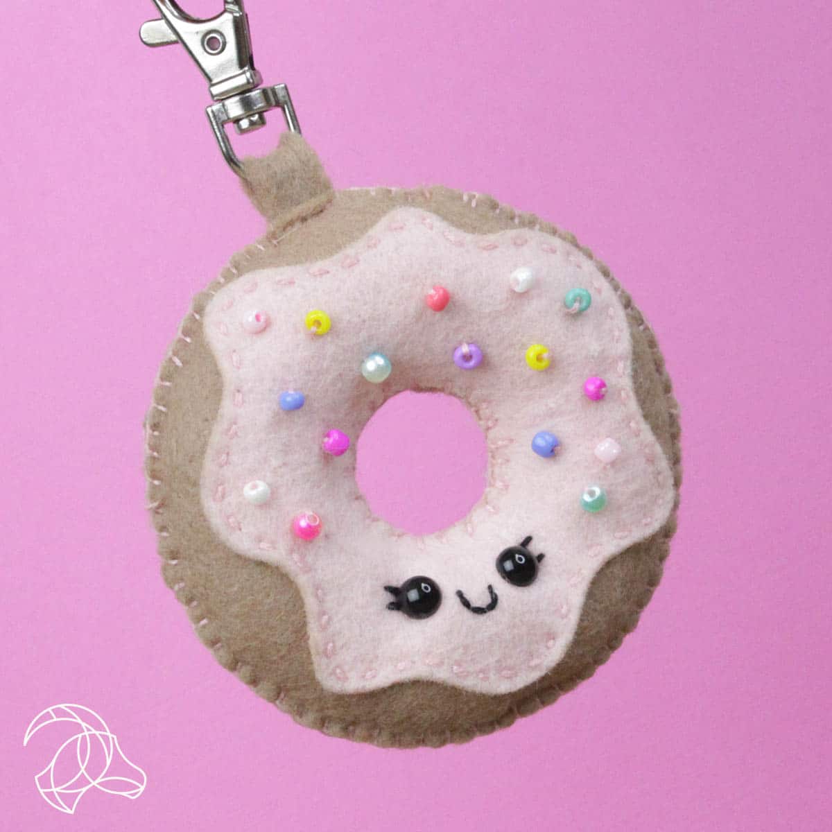 Donut Charm/Keyring - DIY Felt Sewing Craft Kit