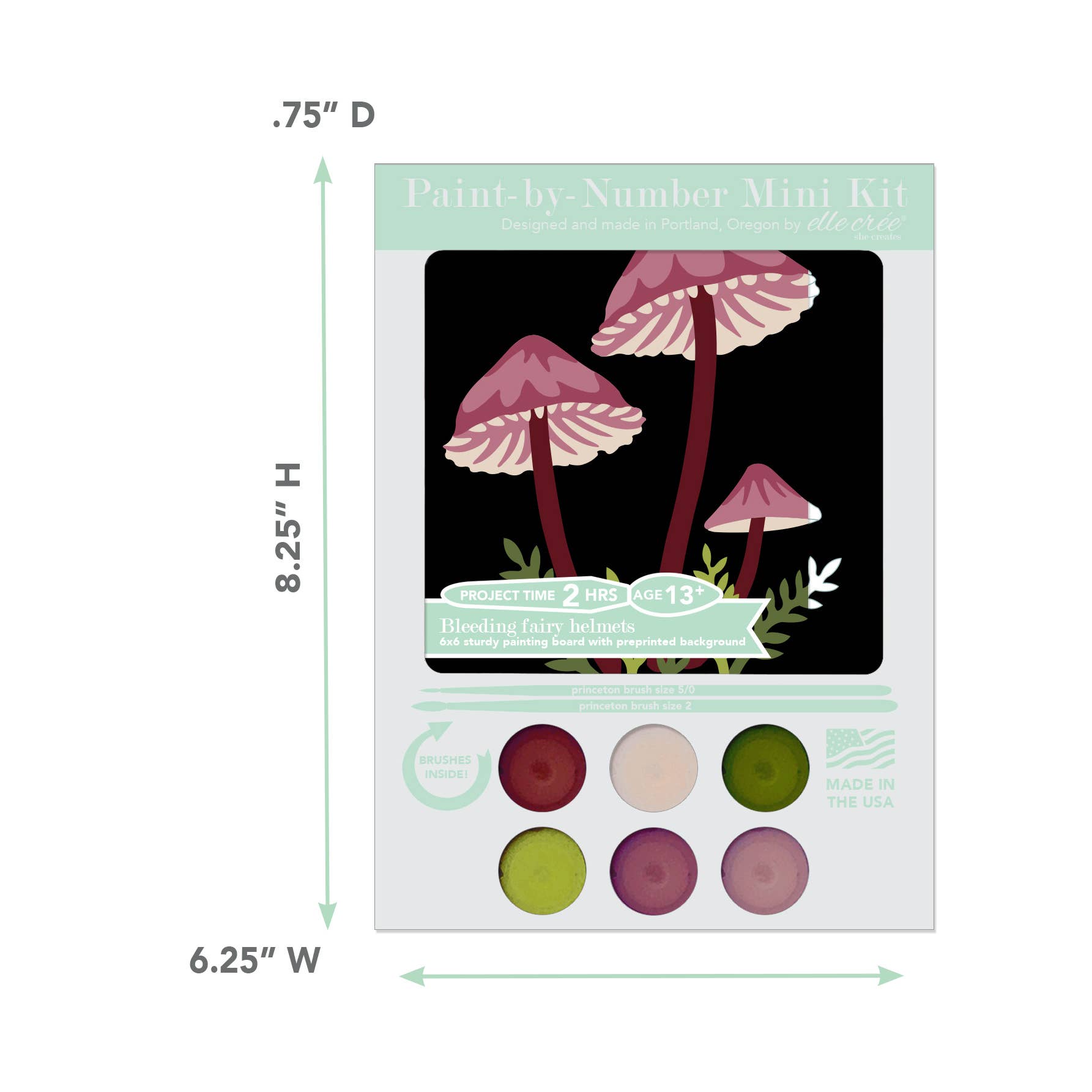 Paint-by-Number Kit MINI - Bleeding Fairy Helmet Mushrooms