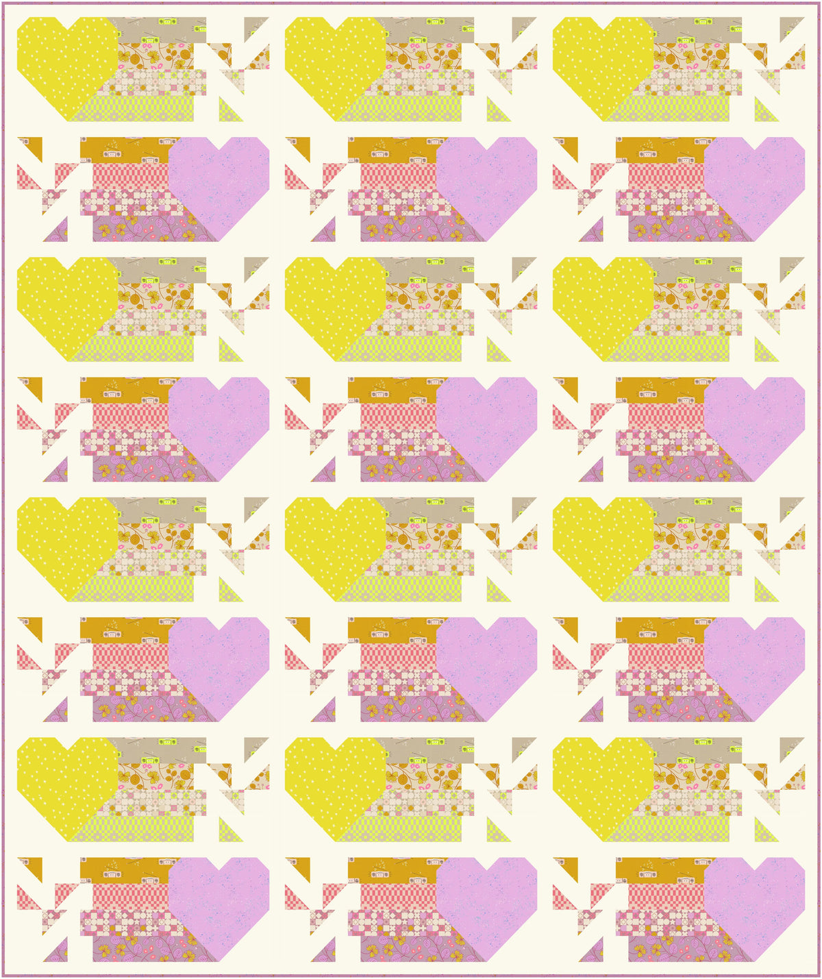 Confetti Hearts Quilt Kit - LoFi Linens