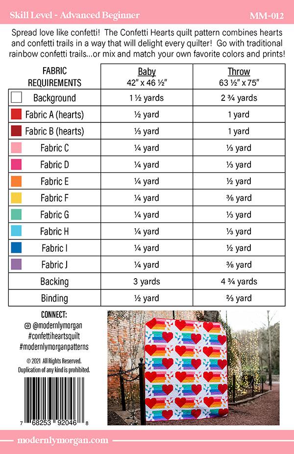 Confetti Hearts Quilt Pattern - Modernly Morgan