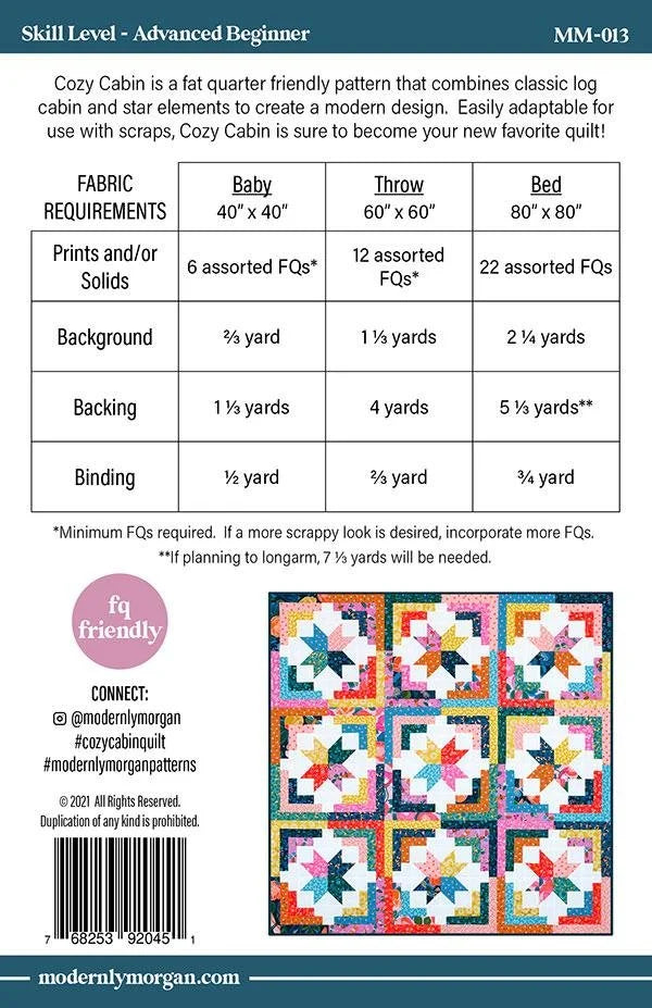 Cozy Cabin Quilt Pattern - Modernly Morgan