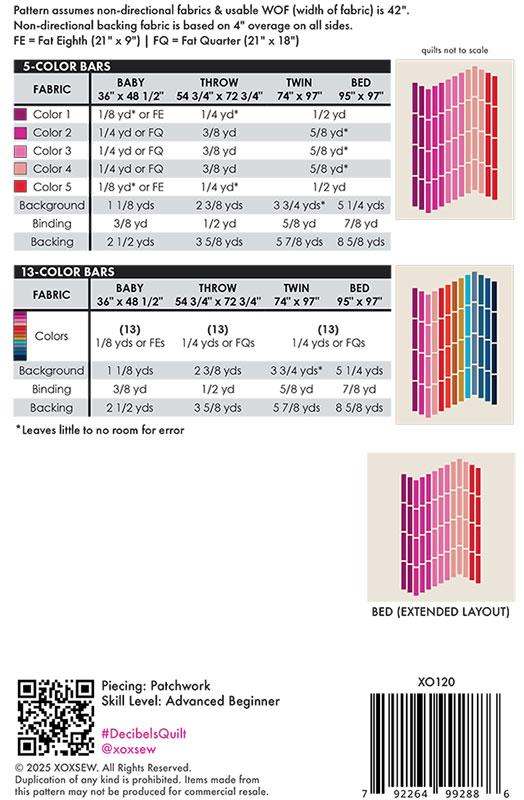 Decibels Quilt Pattern - XOXSew