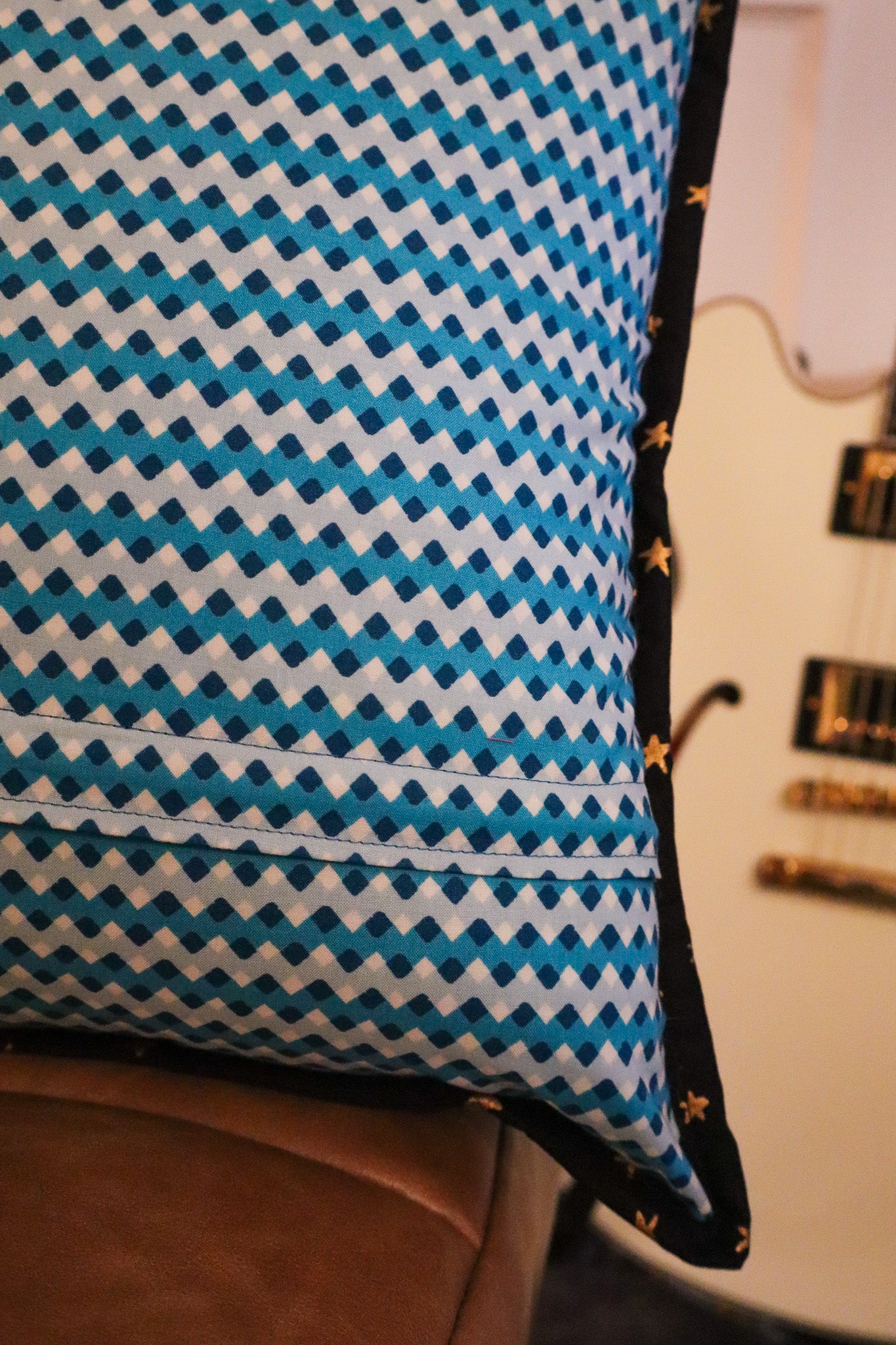 Disco Star Quilted Throw Pillow - Cool Colors