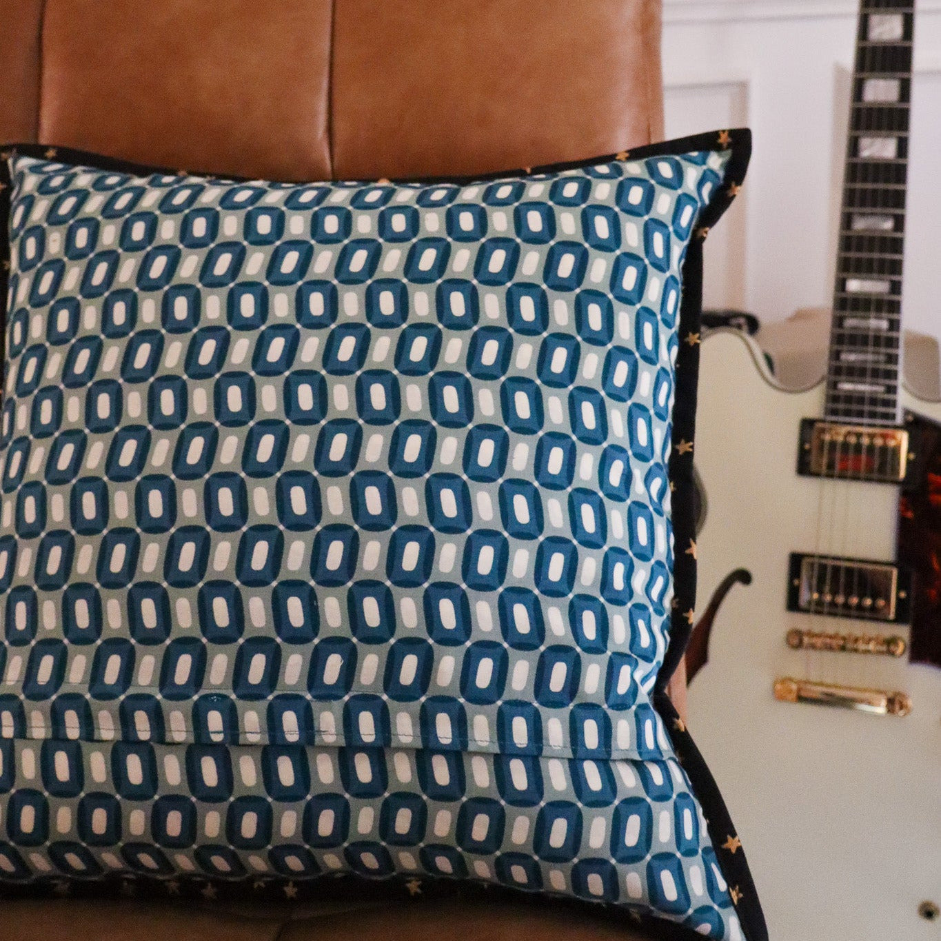 Disco Star Quilted Throw Pillow - Cool Colors