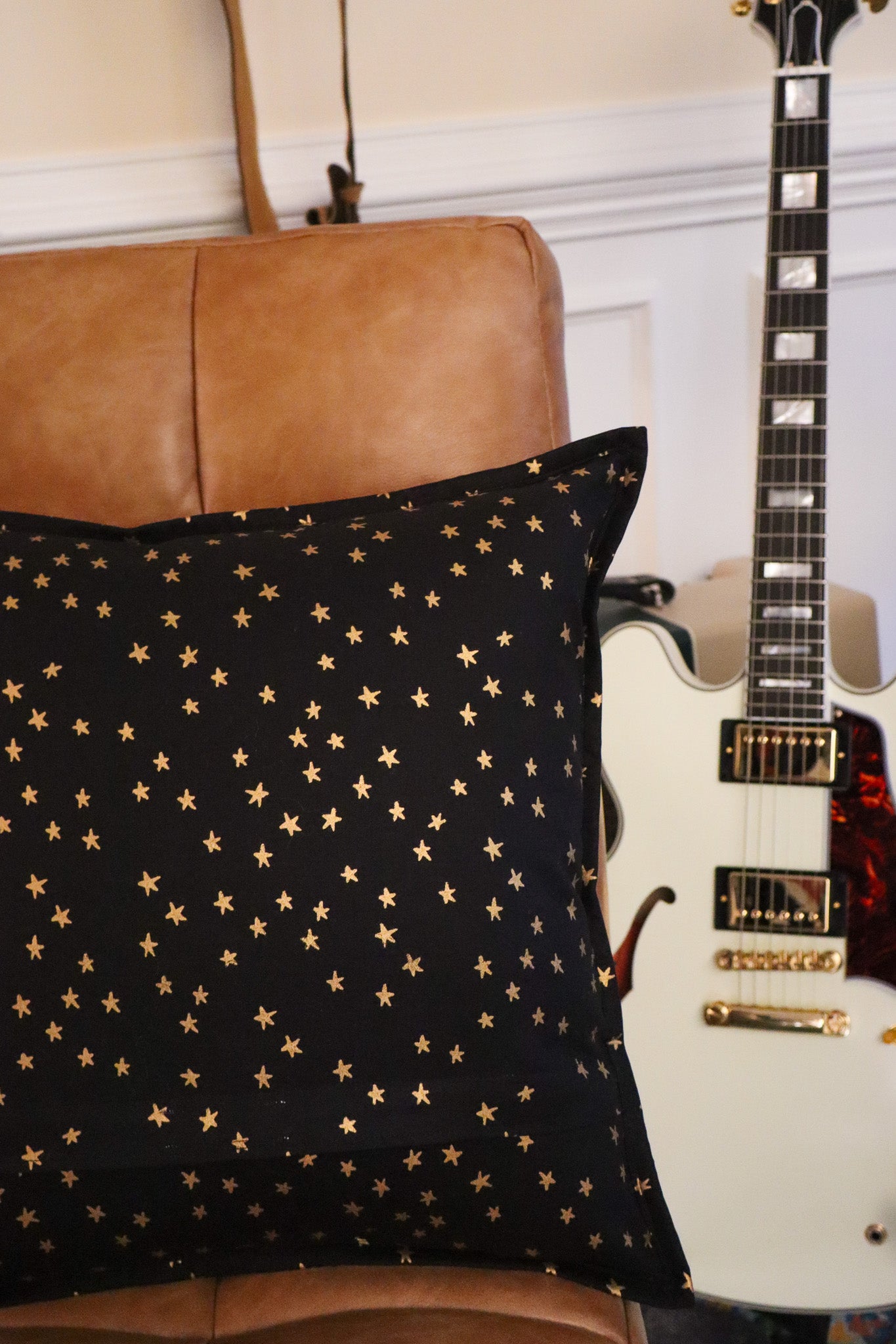 Disco Star Quilted Throw Pillow - Warm Colors