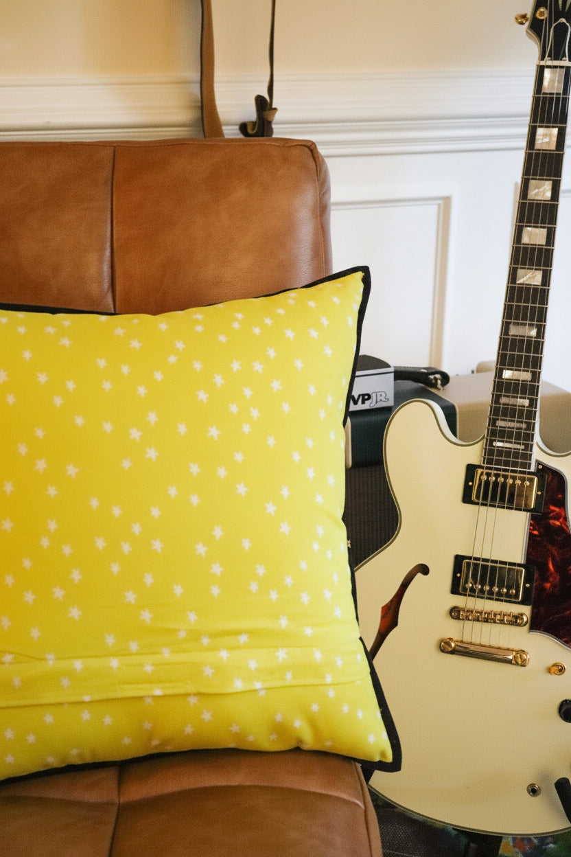 Disco Star Quilted Throw Pillow - Warm Colors