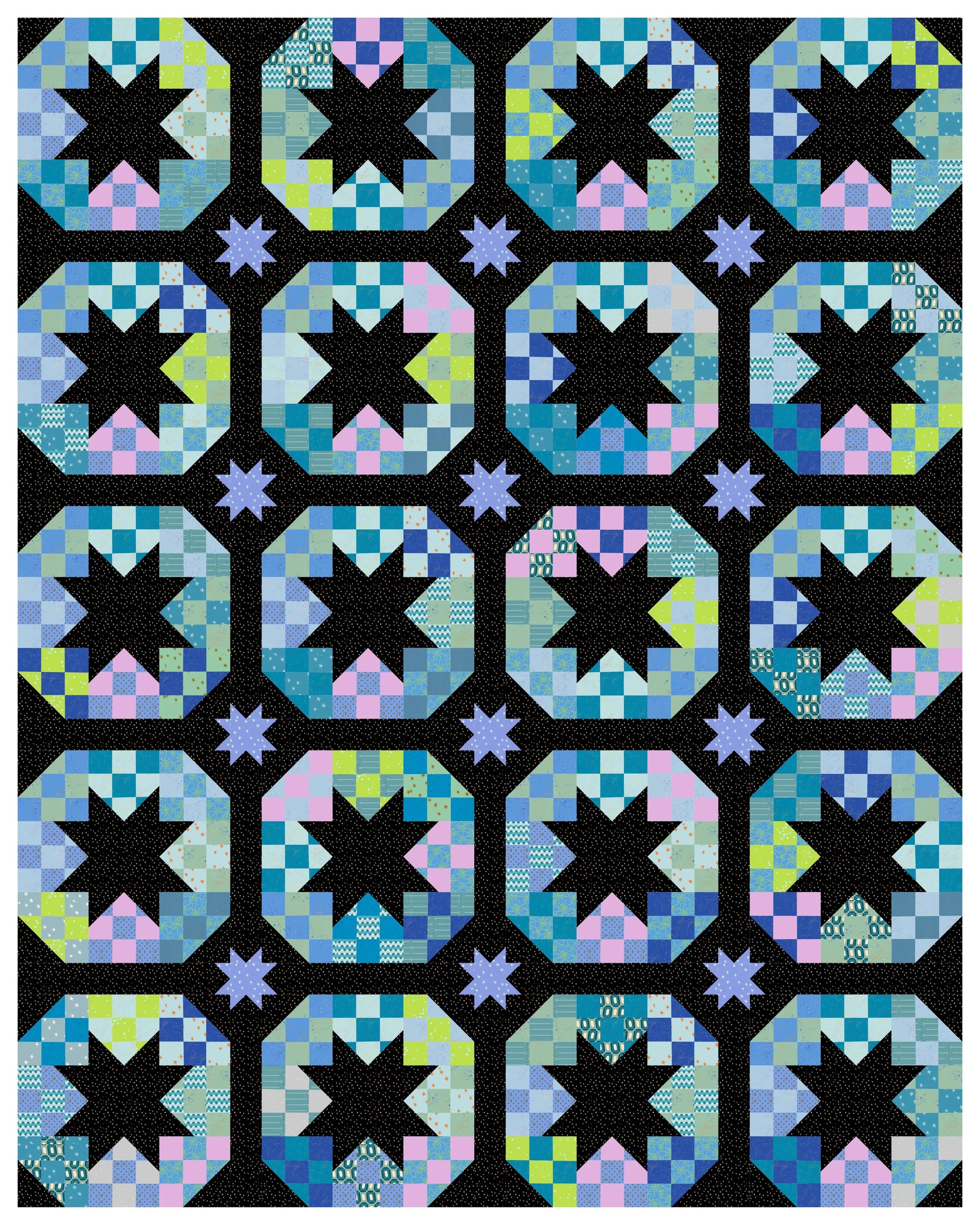 Disco Stars Quilt Kit - Glassy