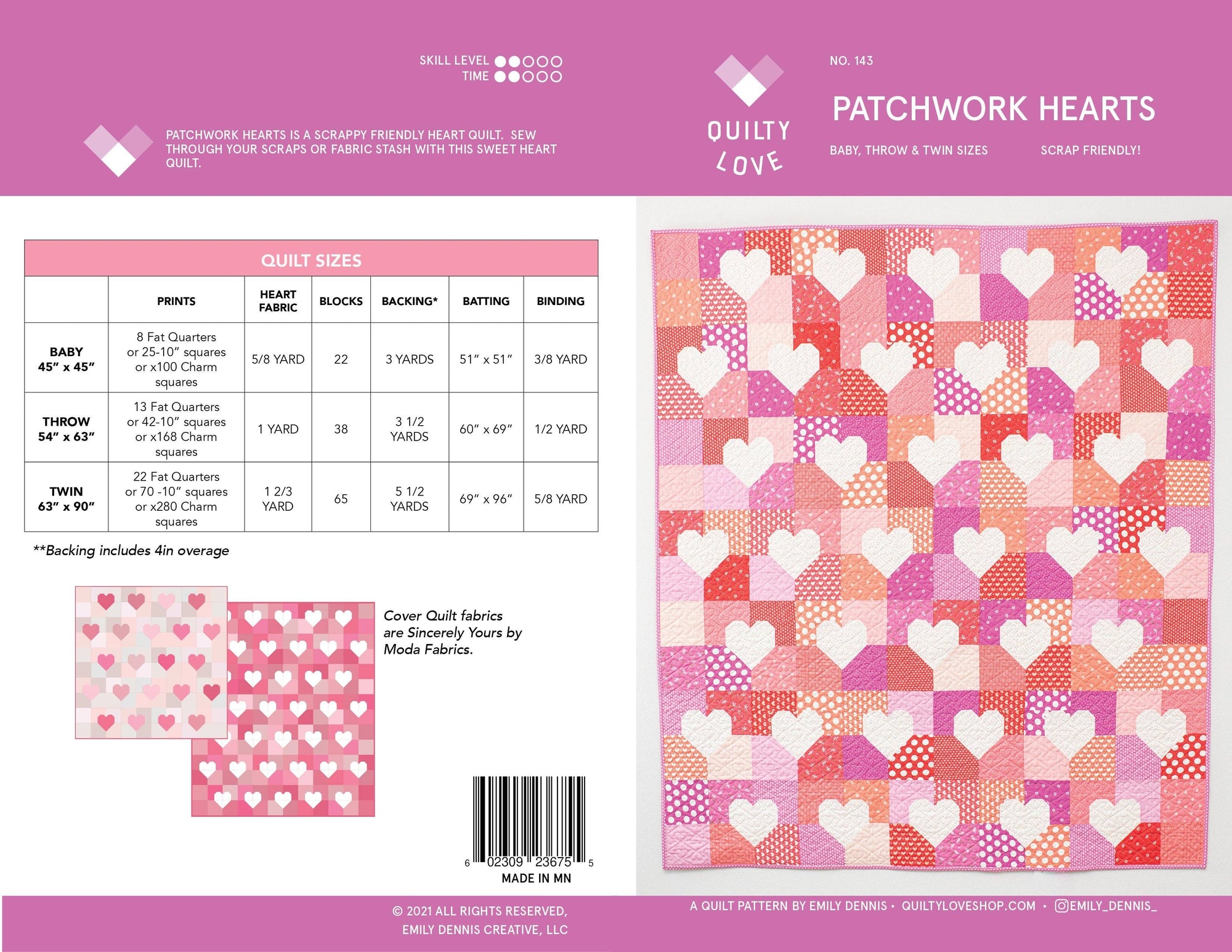 Patchwork Hearts Quilt Pattern - Quilty Love