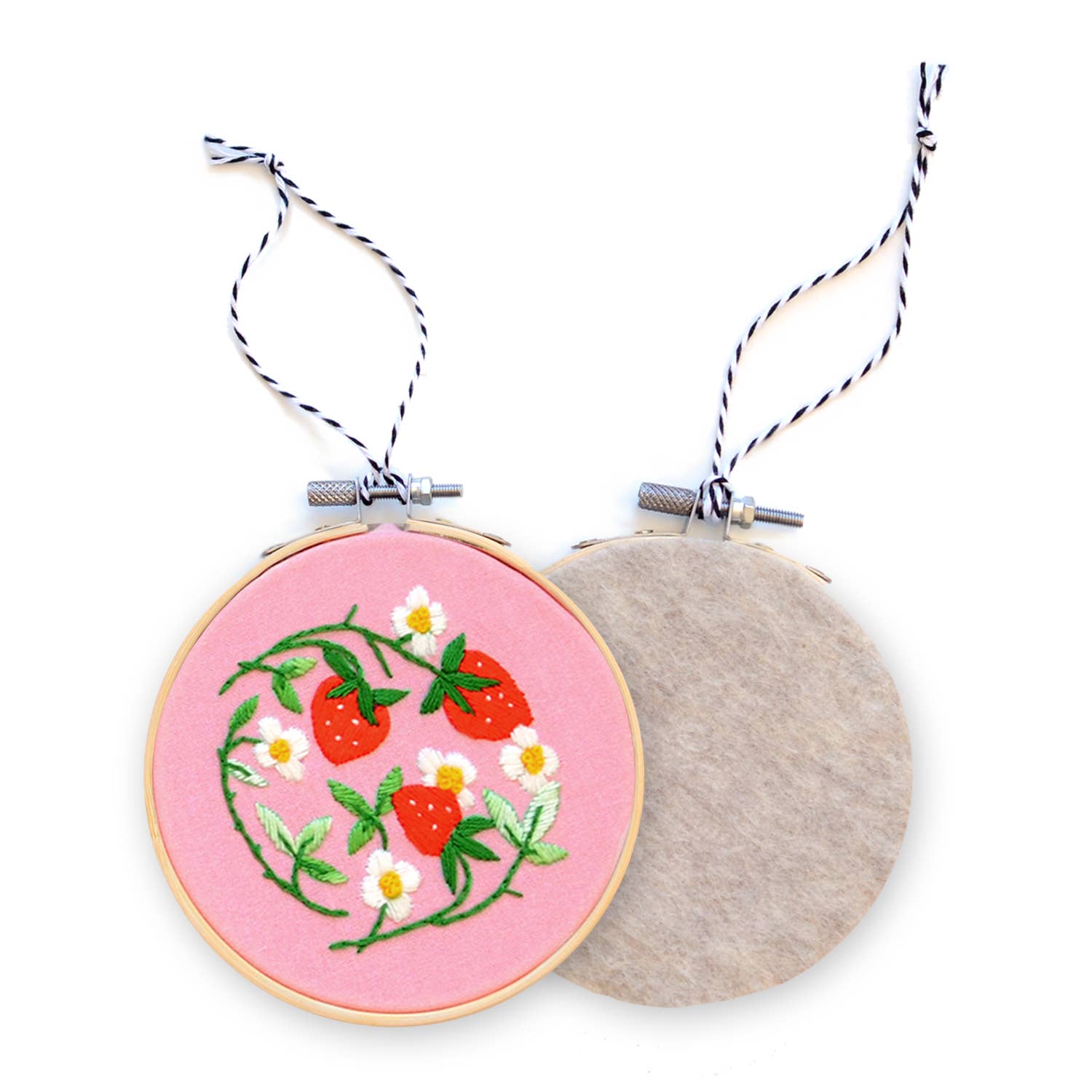 Strawberries - DIY Embroidered Ornament Kit