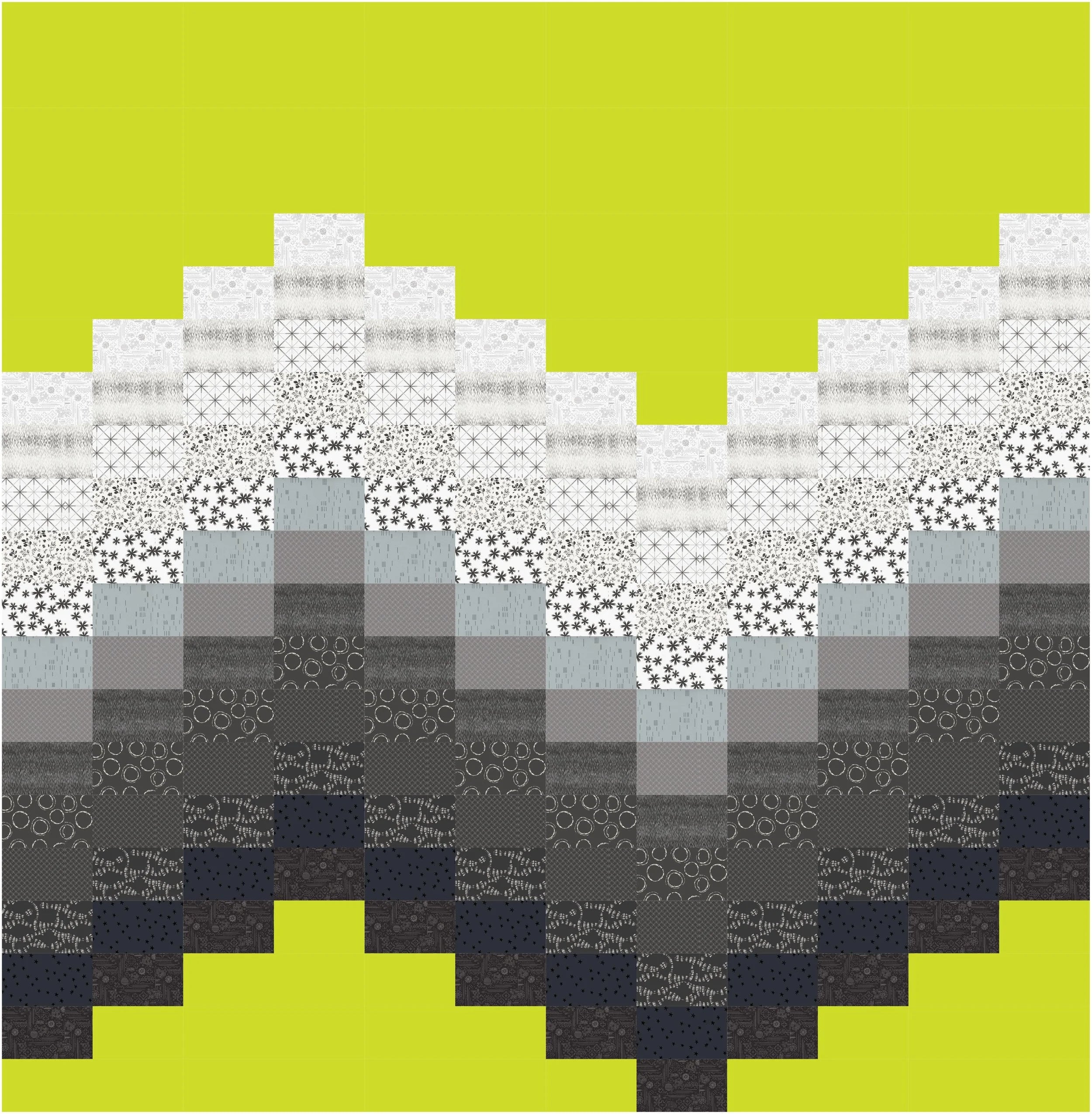 Ebb & Flow Quilt Kit - Highlighter & Ink