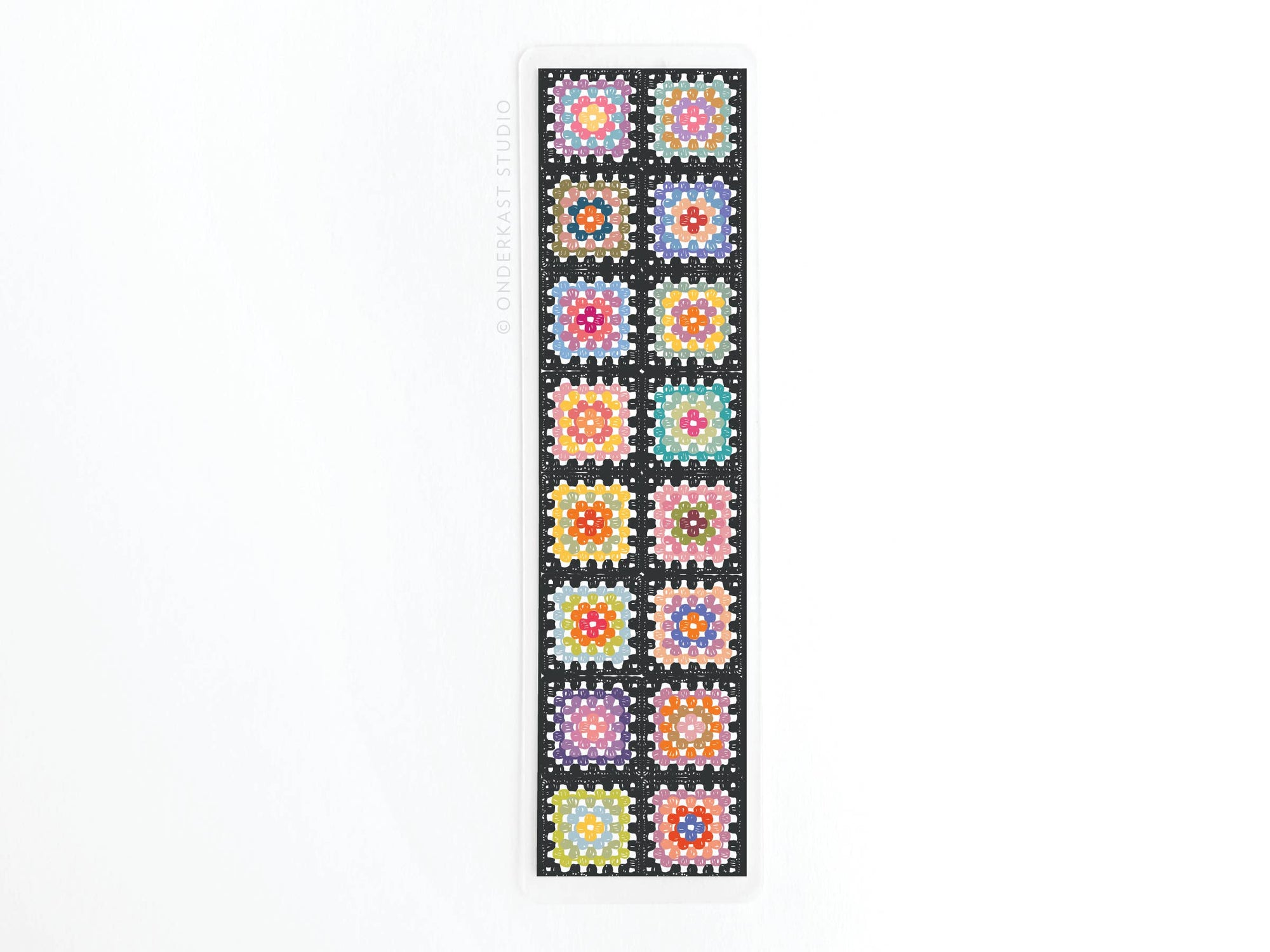 Granny Squares Crochet Blanket - Laminated Bookmark