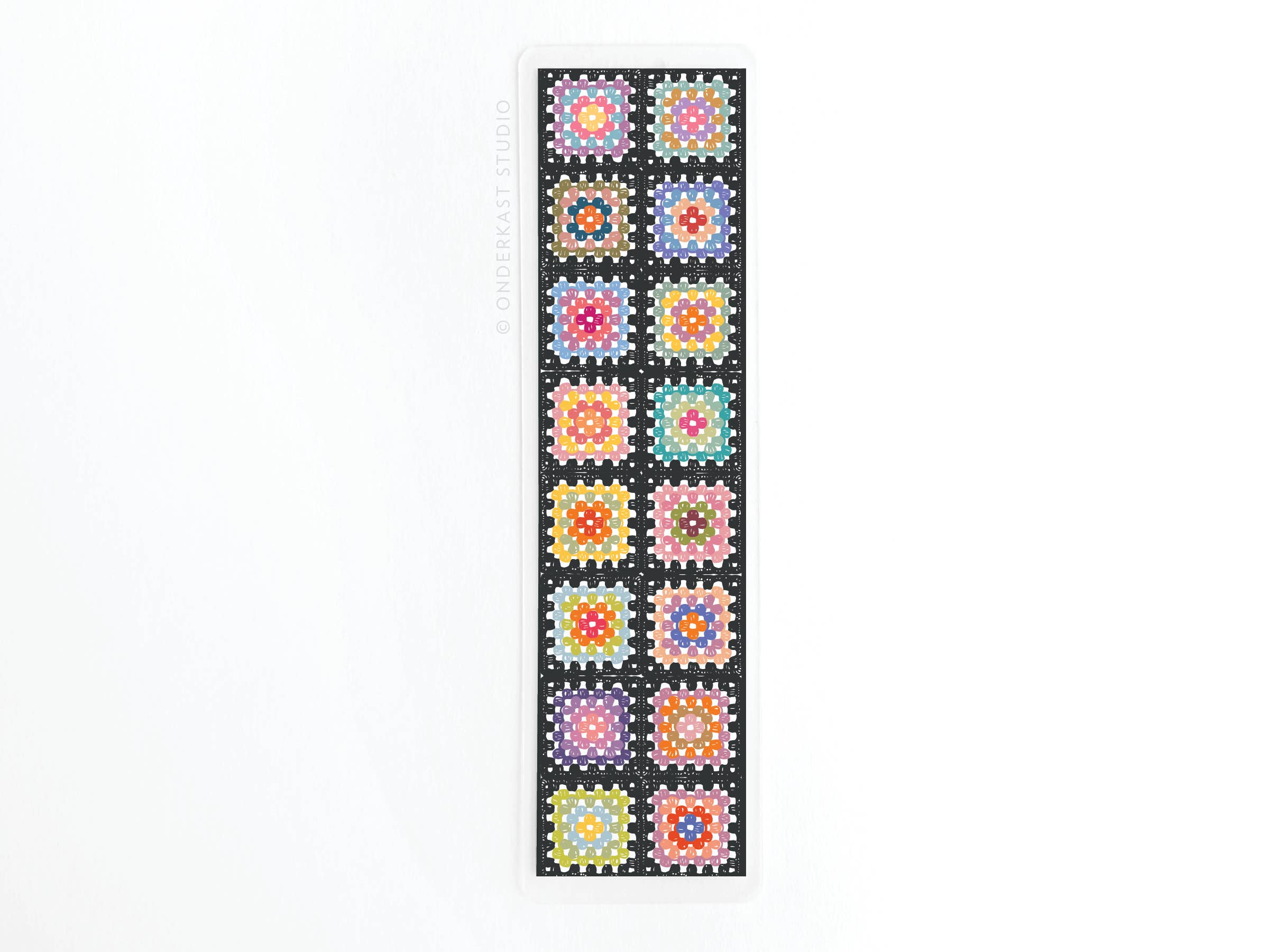Granny Squares Crochet Blanket - Laminated Bookmark