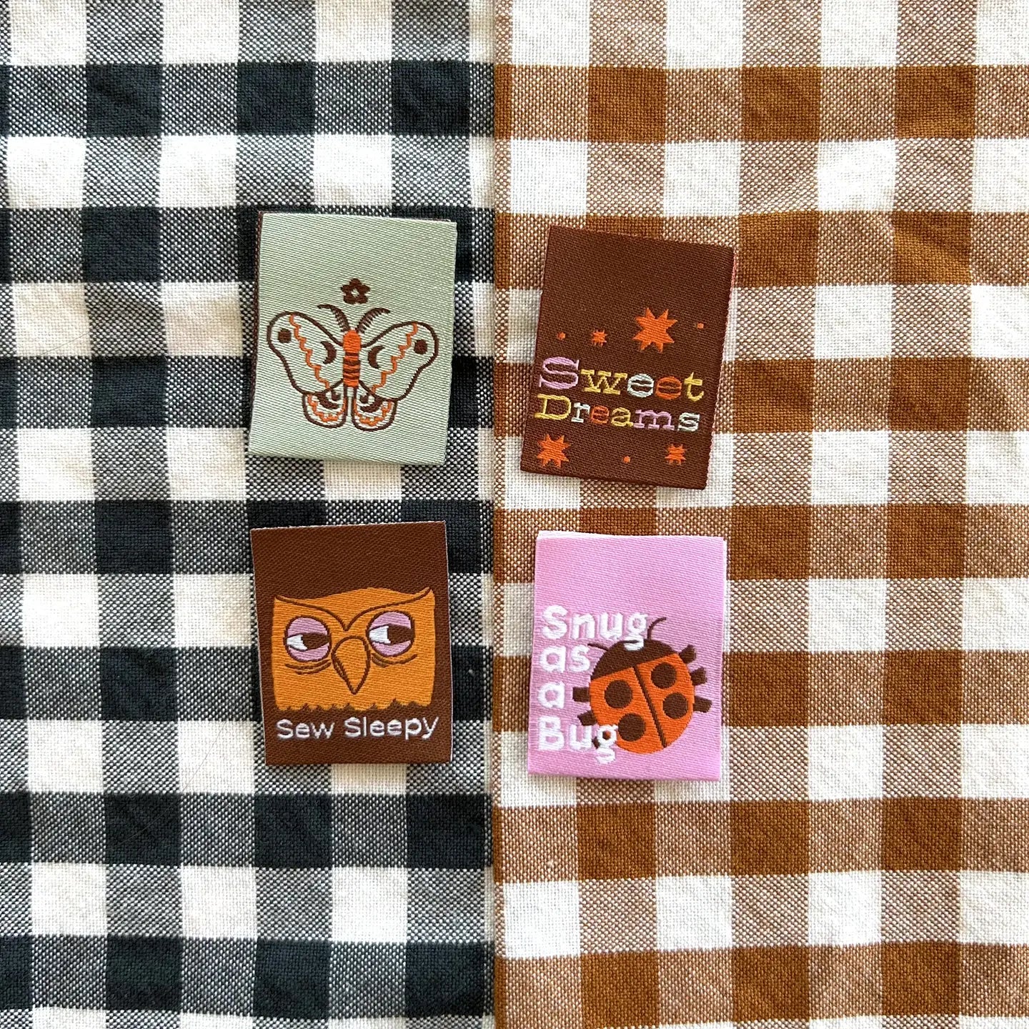 Sleepy Head Pack Woven Labels - Cotton and Ochre