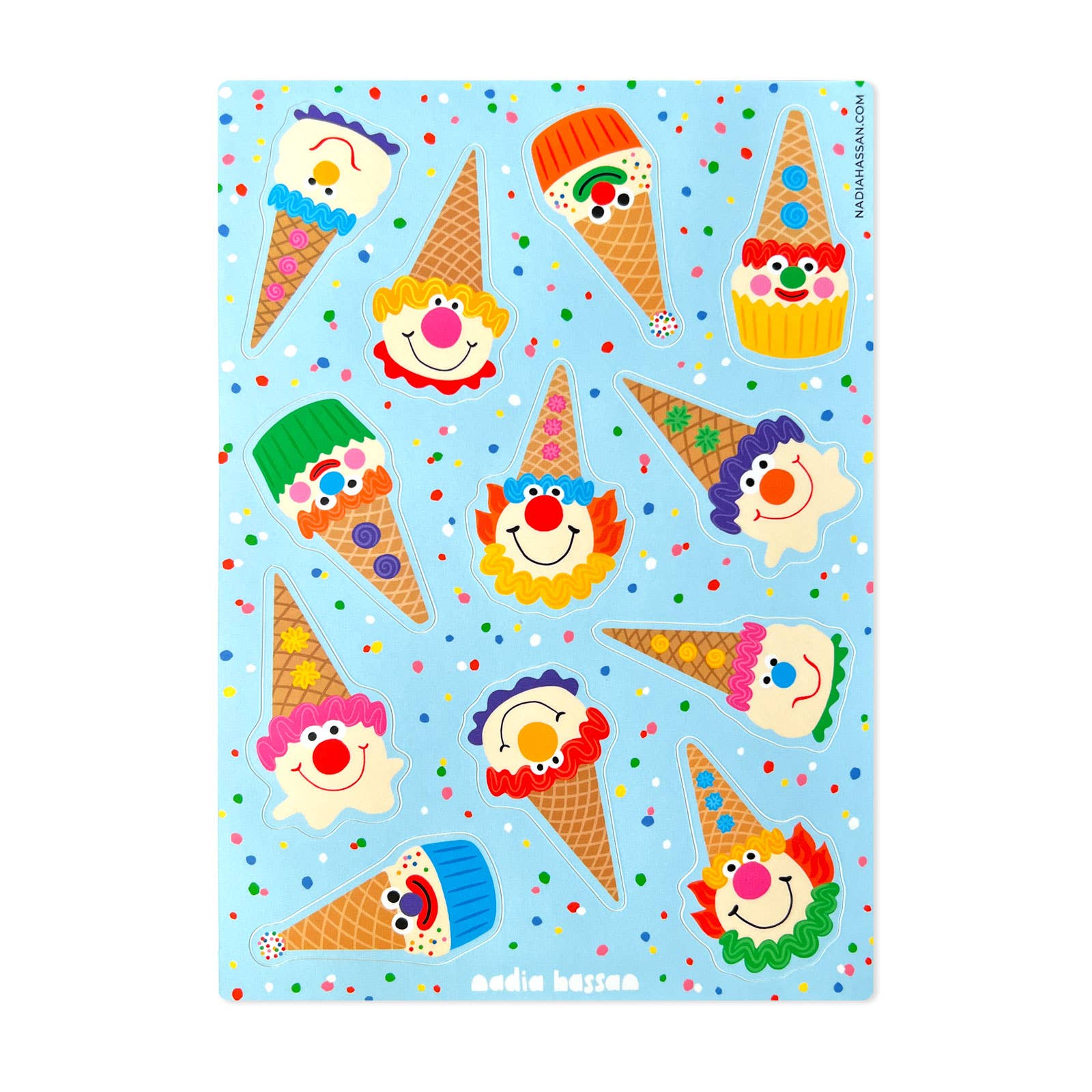 Clown Cones 5x7 Sticker Sheet