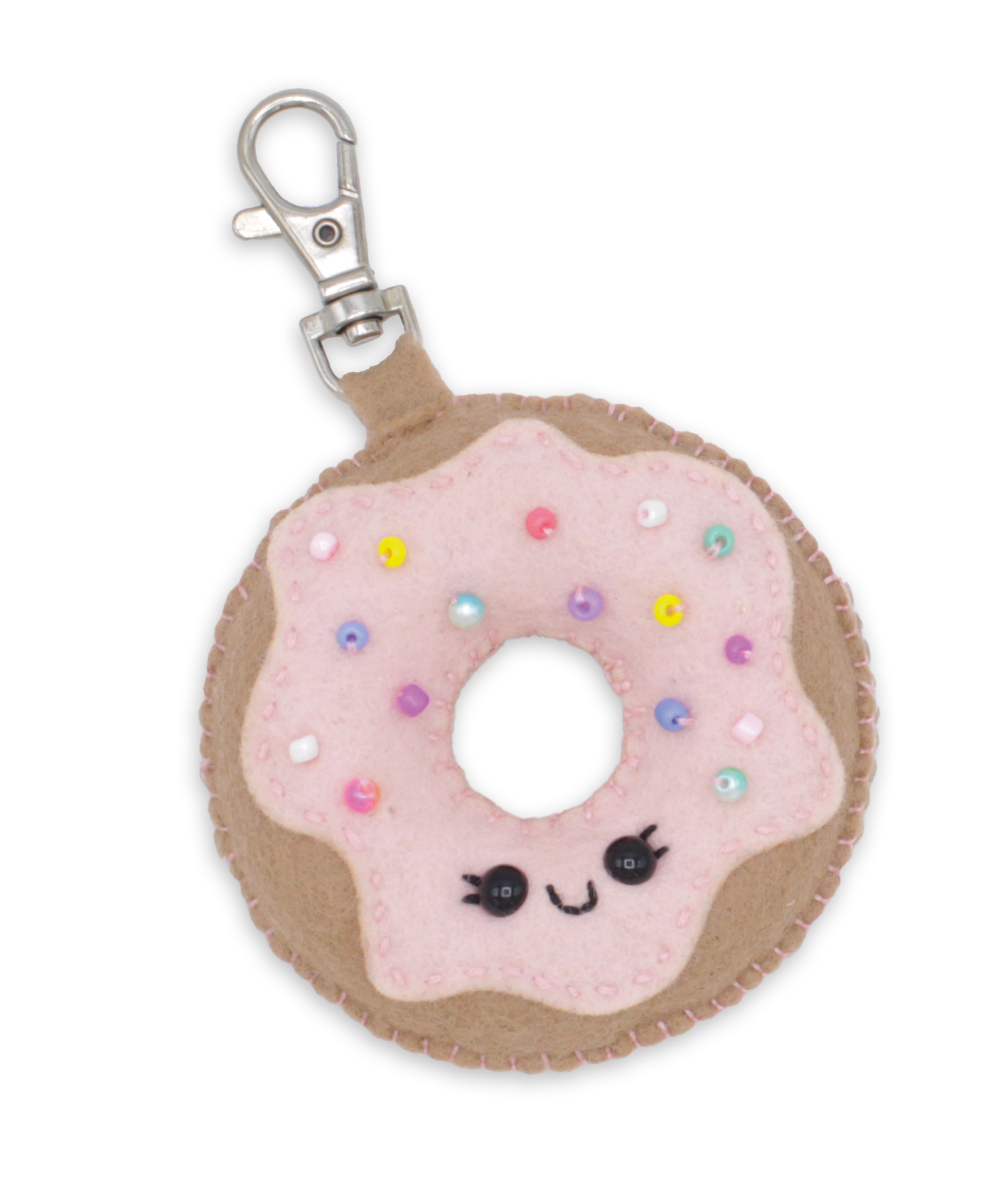 Donut Charm/Keyring - DIY Felt Sewing Craft Kit