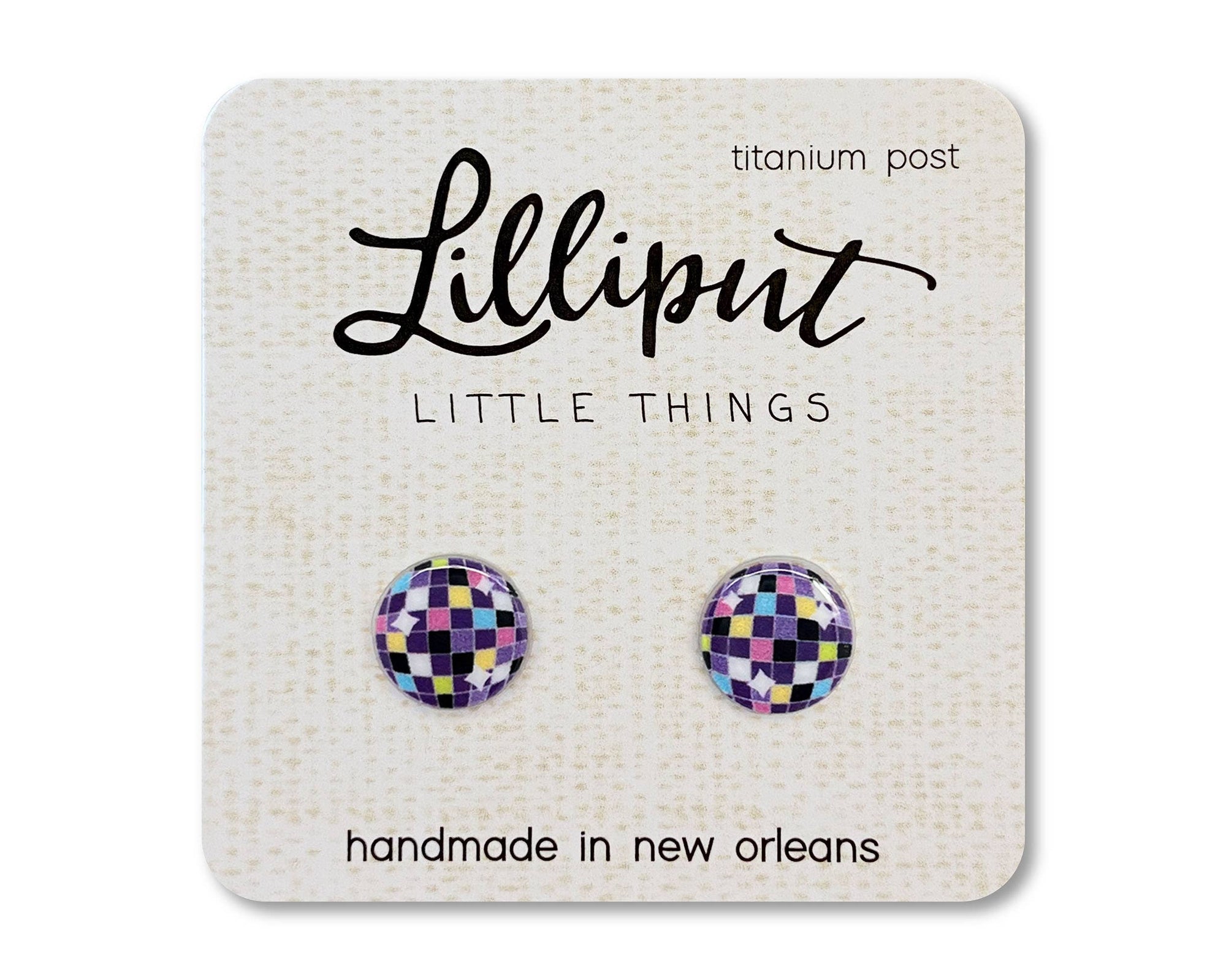 Disco Ball Stud Earrings