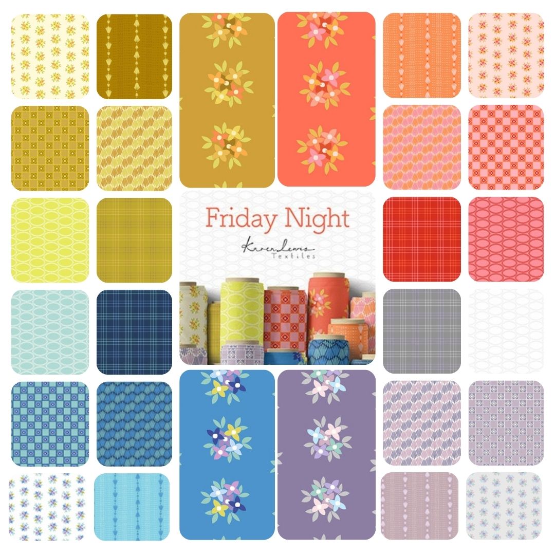 Friday Night - 5 inch squares - Charm Pack