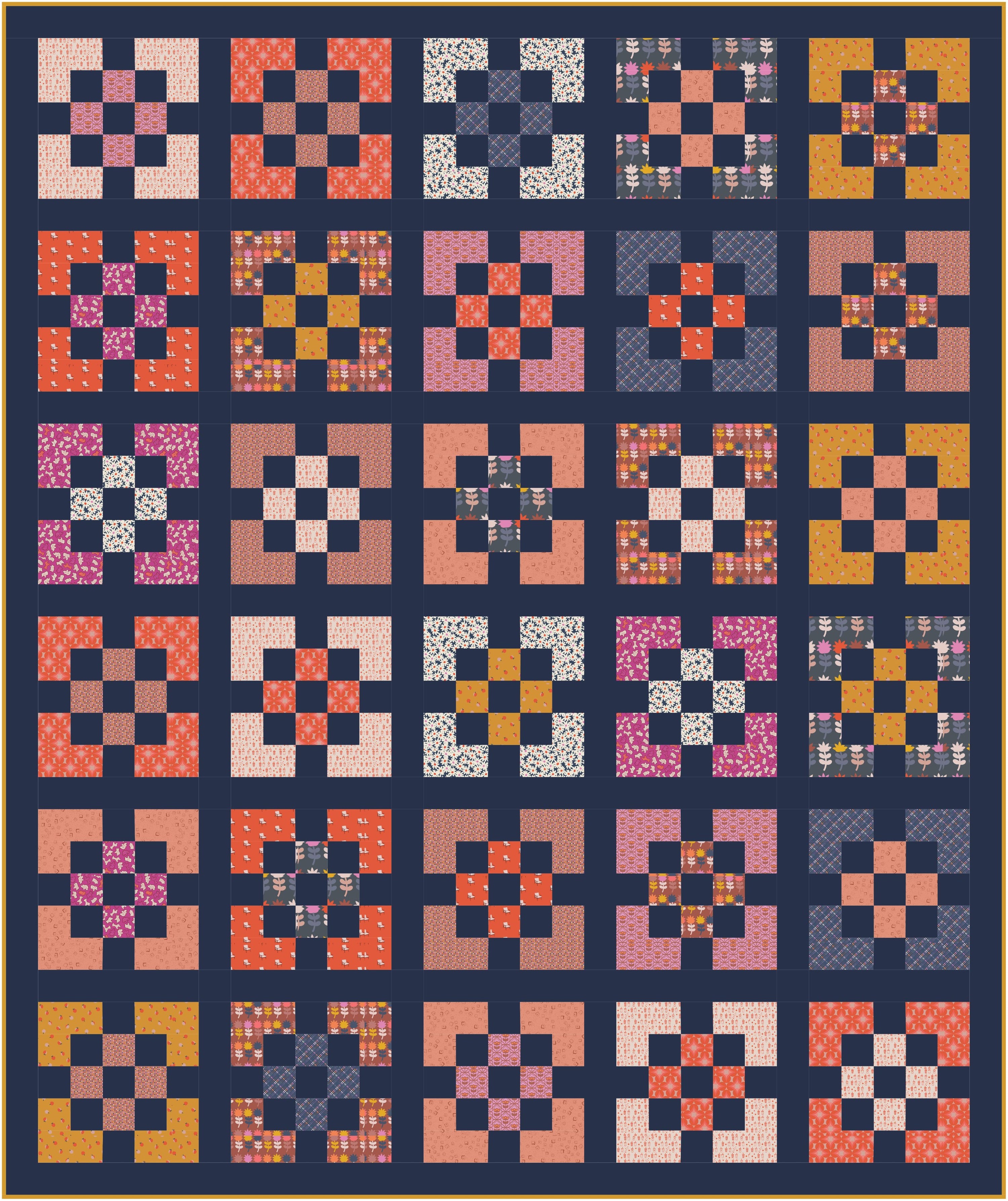 Front Street Quilt Kit - Cinnamon Toast