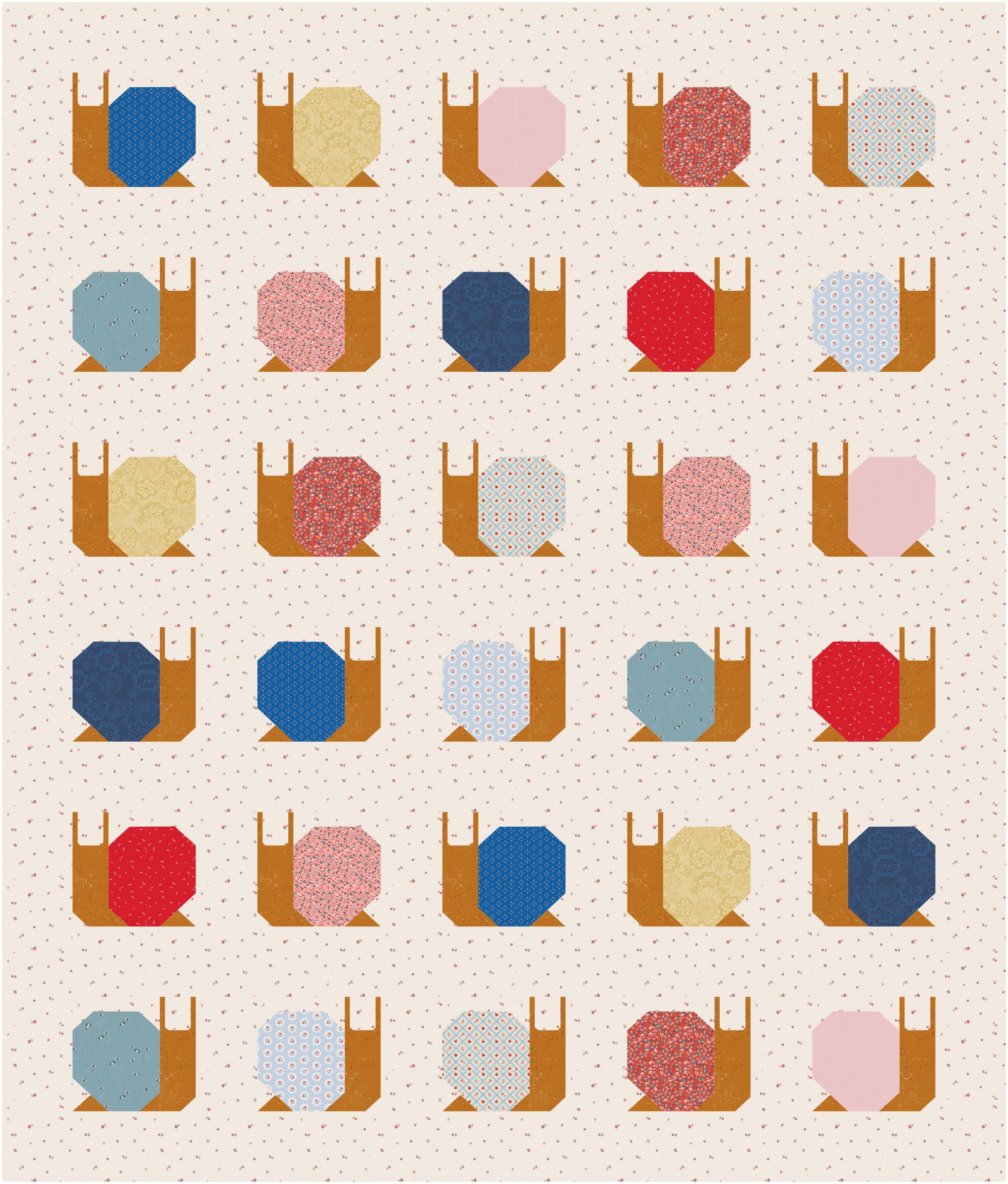 Garden Snails Quilt Kit - Strawberry Thieves