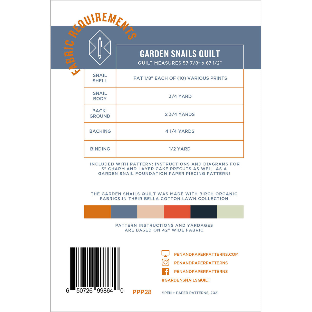 Garden Snails Quilt Pattern - Pen + Paper Patterns