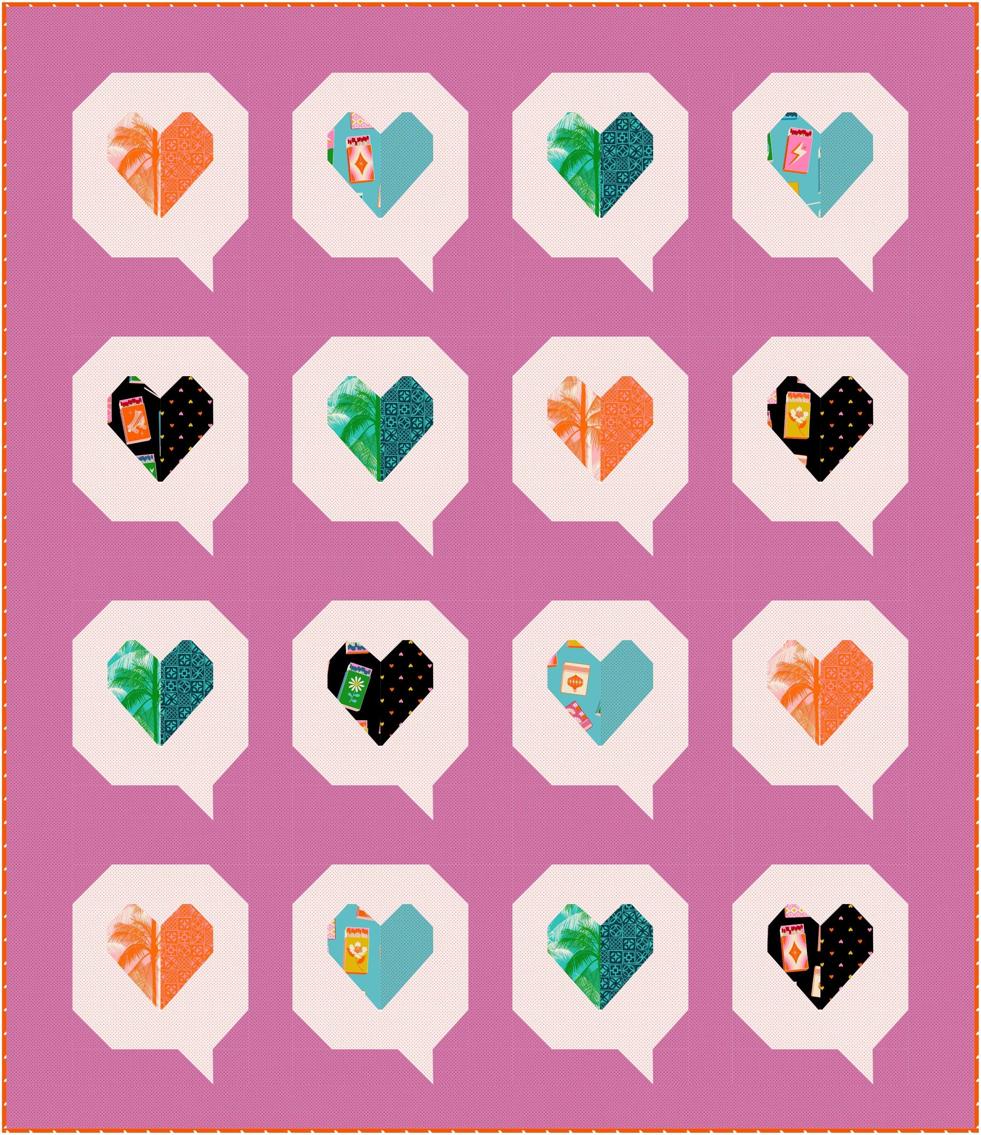 I Heart You Quilt Kit - Palm Springs