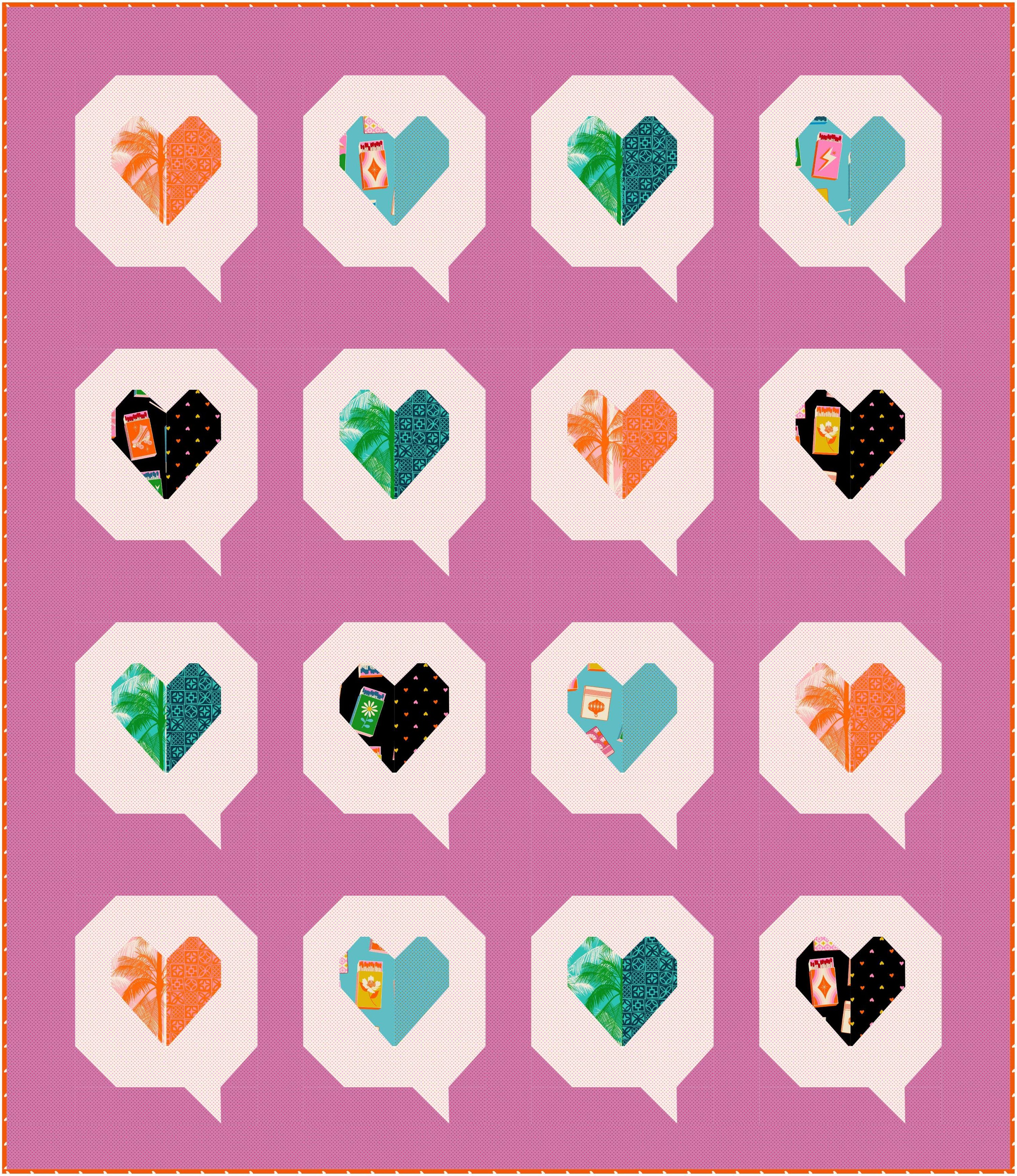 I Heart You Quilt Kit - Palm Springs