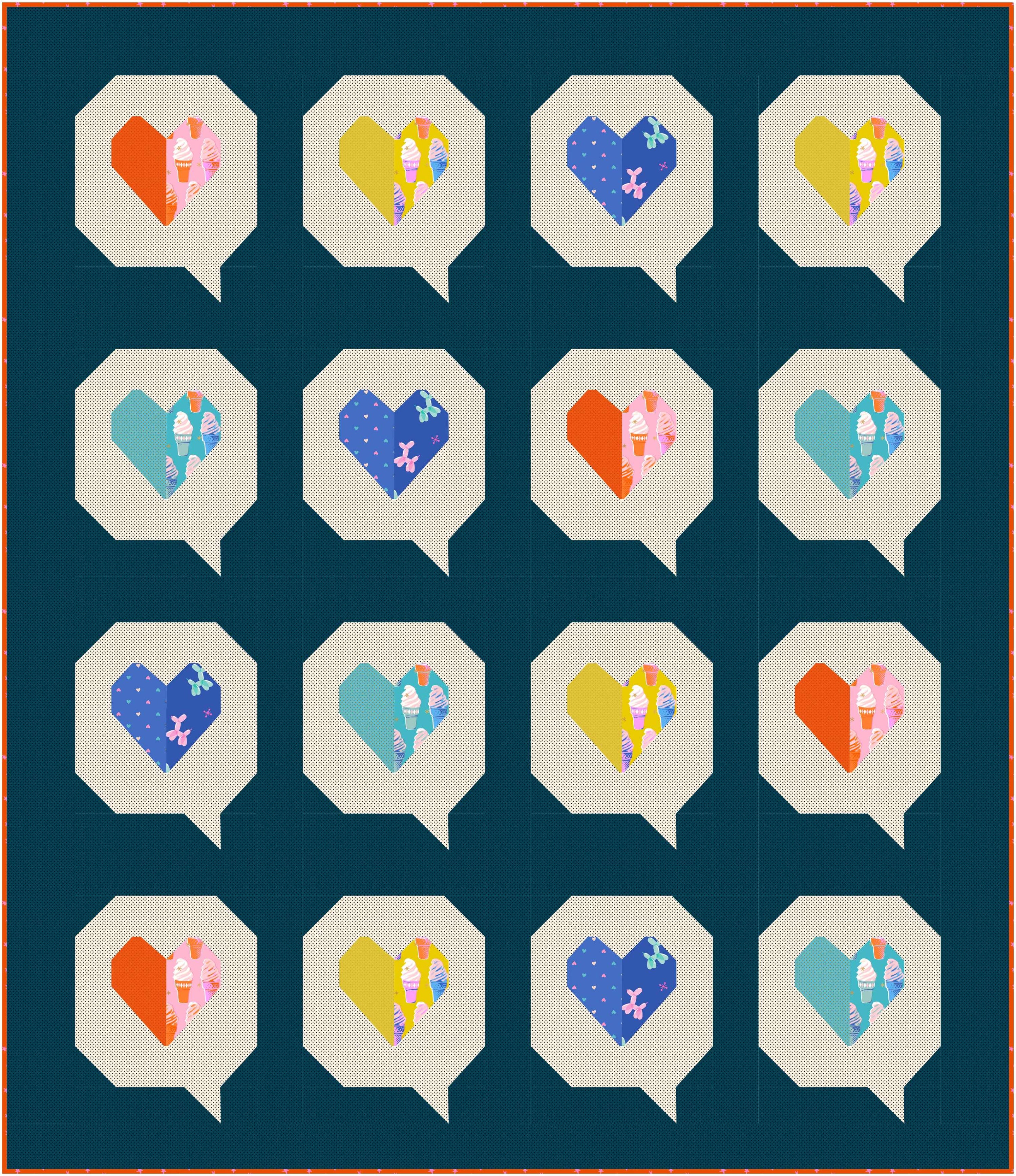 I Heart You Quilt Kit - Summer Party