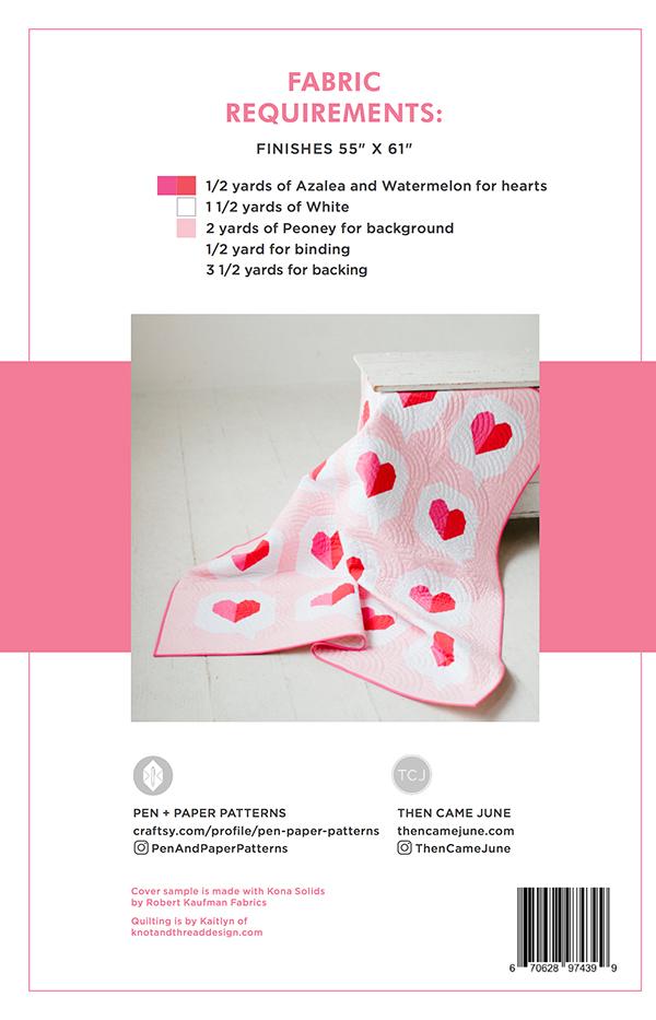 I Heart You quilt pattern - Pen + Paper Patterns and TCJ