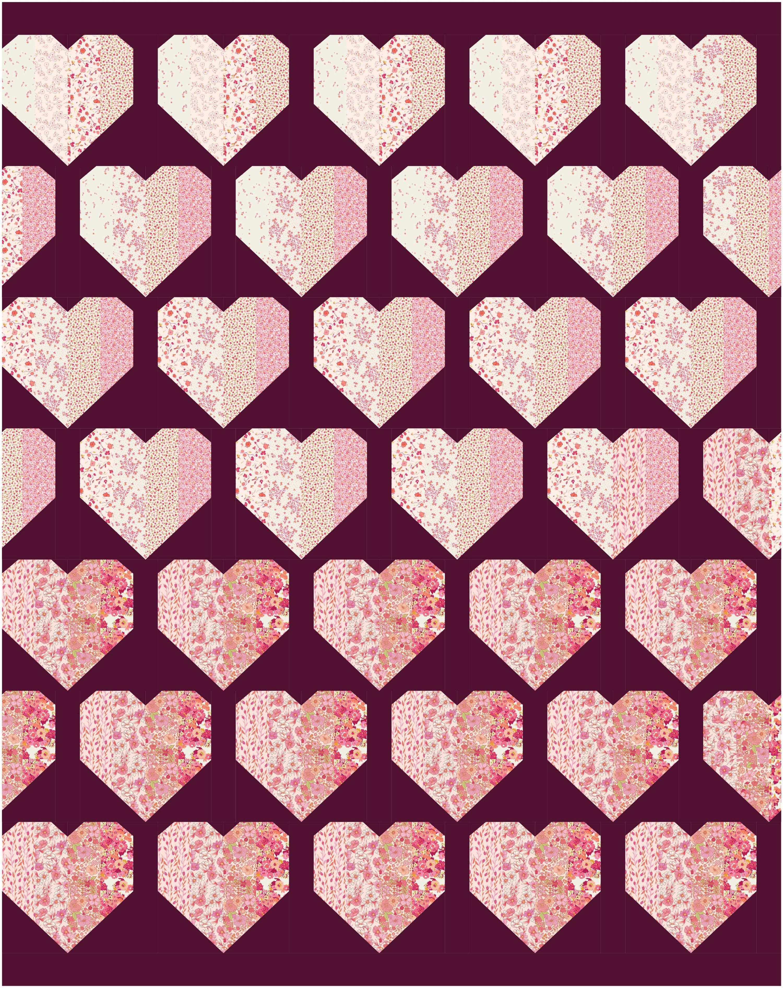 Infinite Hearts Bloomcore Blush Quilt Kit