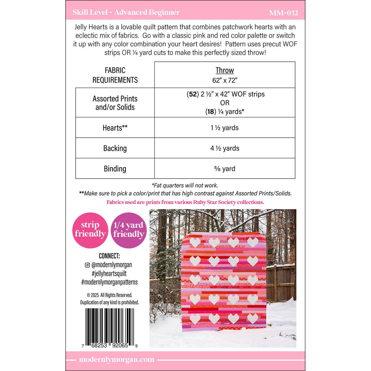 Jelly Hearts Quilt Pattern - Modernly Morgan