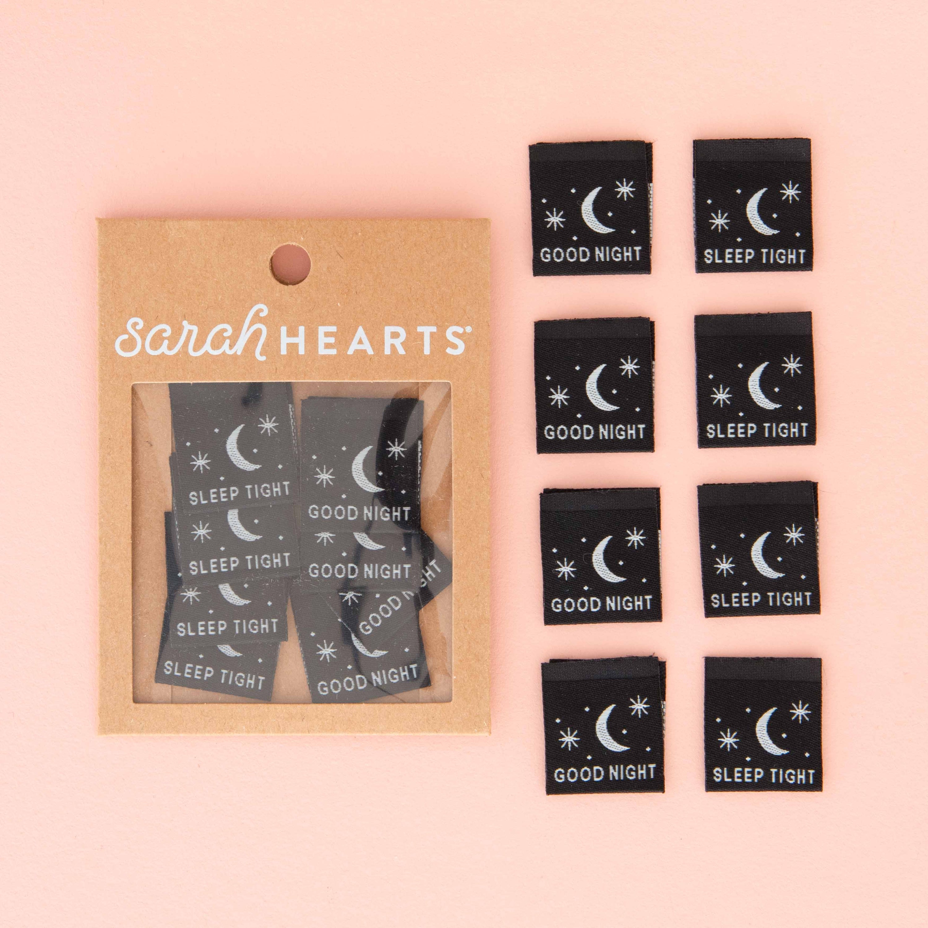 Sew In Woven Labels - Good Night Sleep Tight - Sarah Hearts