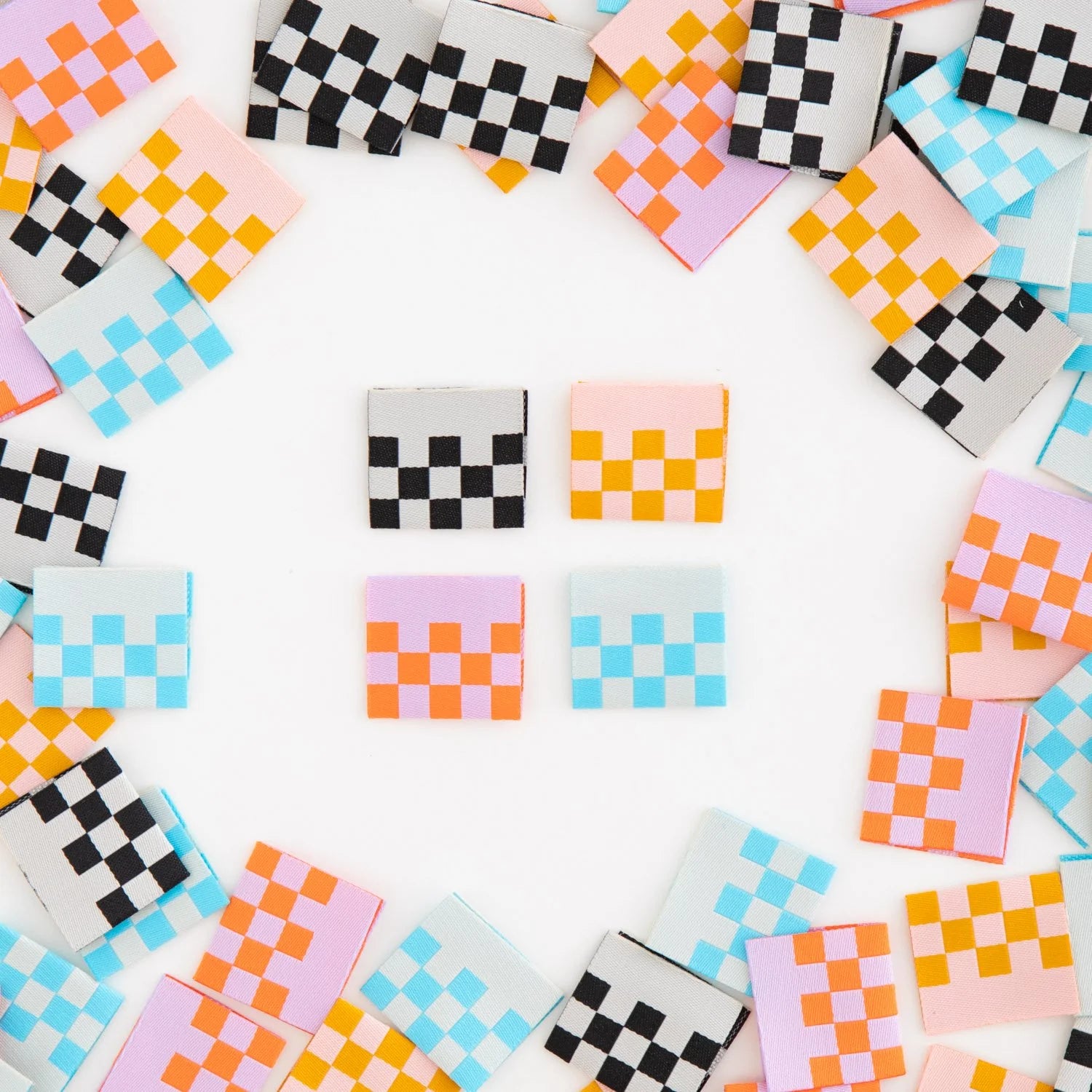 Sew In Woven Labels - Checkerboard Multipack - Sarah Hearts