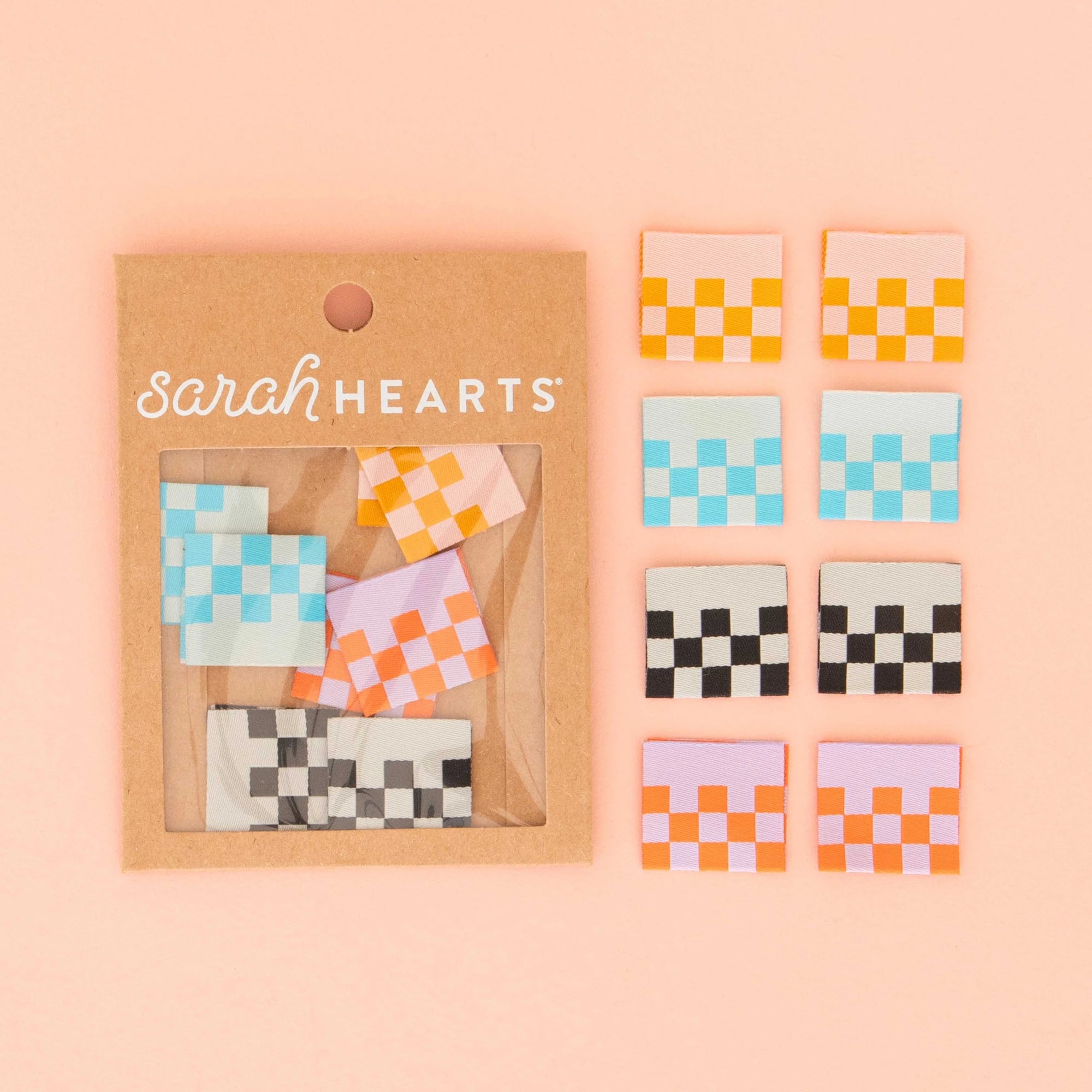 Sew In Woven Labels - Checkerboard Multipack - Sarah Hearts