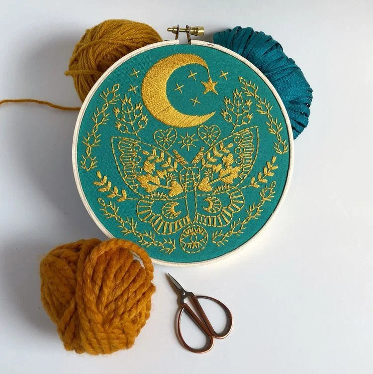 Beginner Embroidery Kit - Lunar Moth