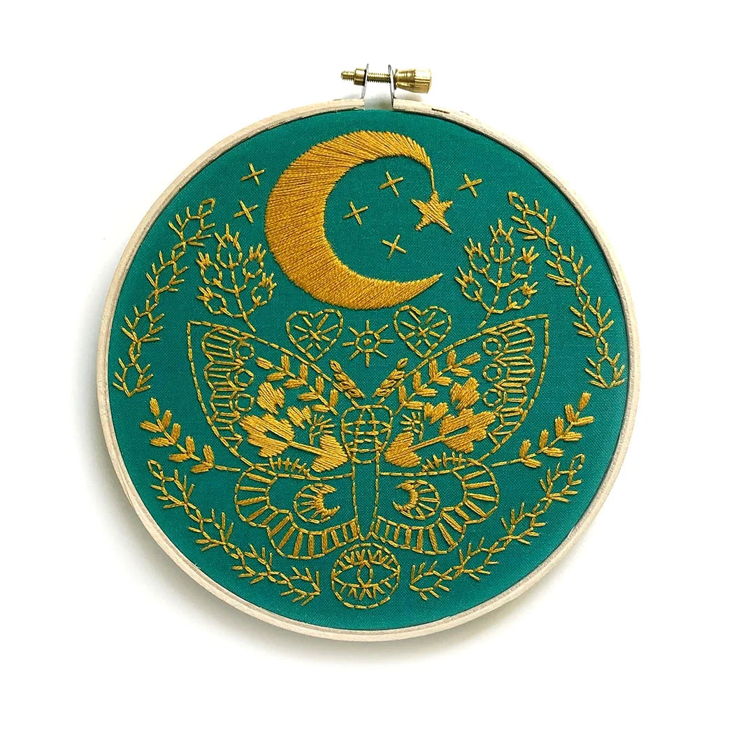 Beginner Embroidery Kit - Lunar Moth