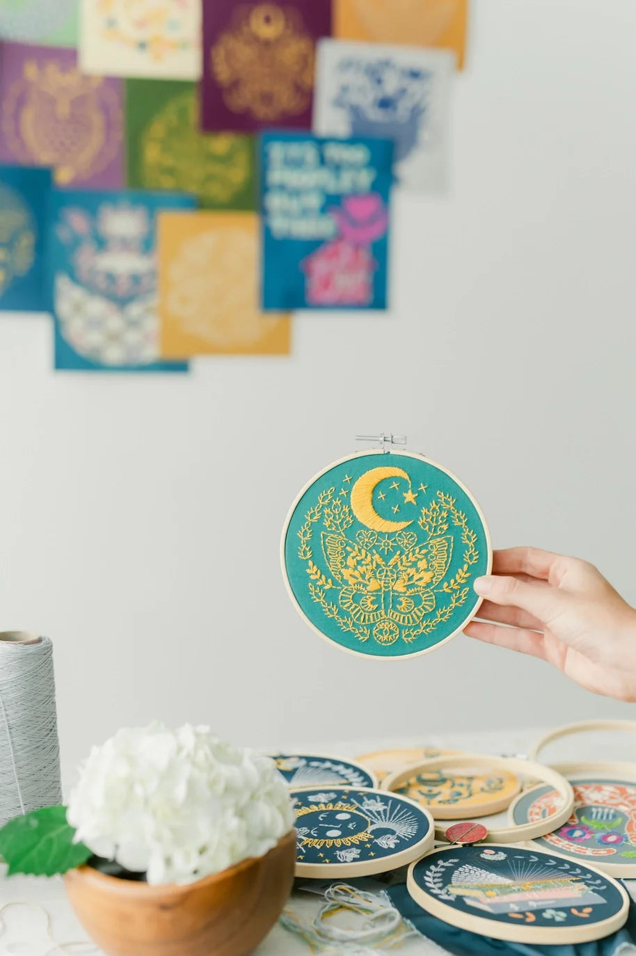 Beginner Embroidery Kit - Lunar Moth