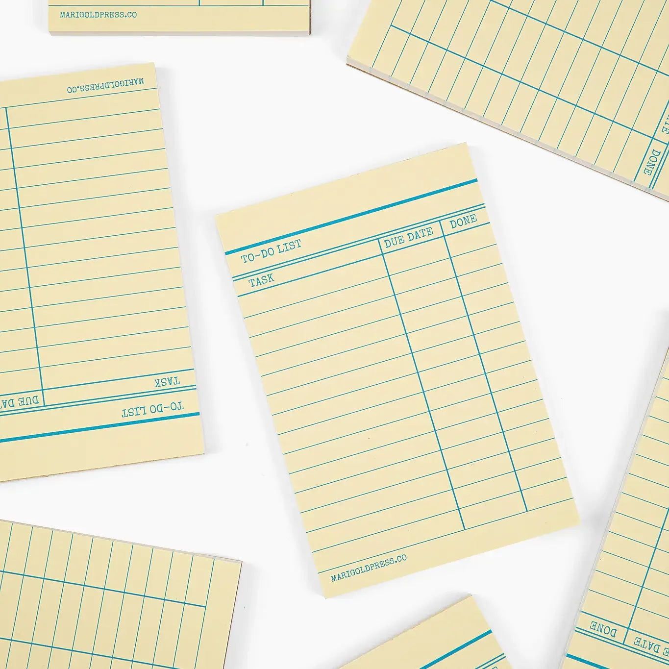 Library Card Notepad -Yellow