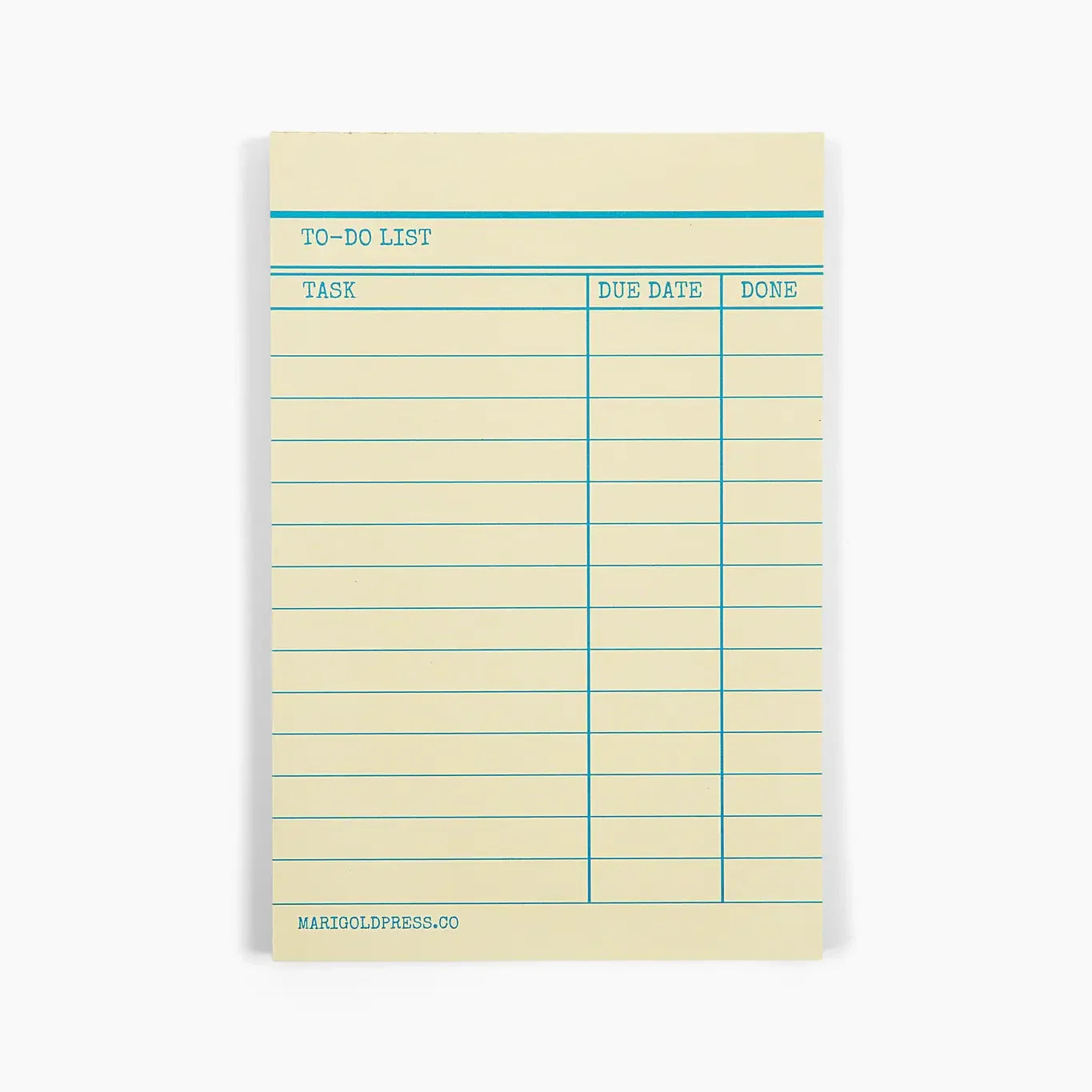 Library Card Notepad -Yellow