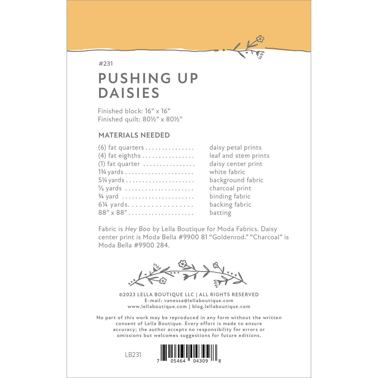 Pushing Up Daisies Quilt Pattern - Lella Boutique