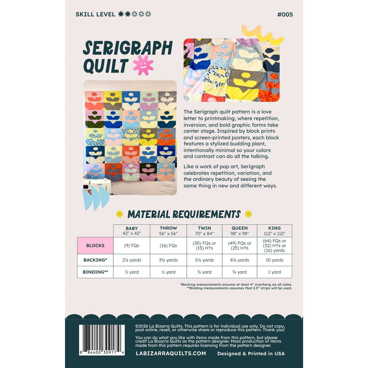 Serigraph Quilt Pattern - La Bizarra Quilts