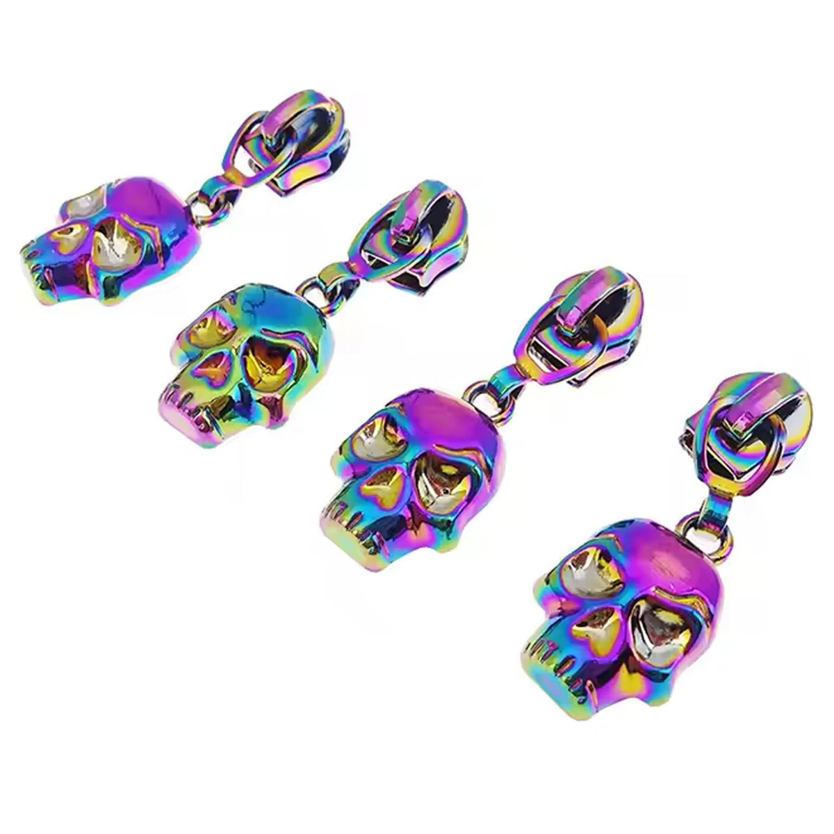 Skull Zipper Pulls - Rainbow Iridescent