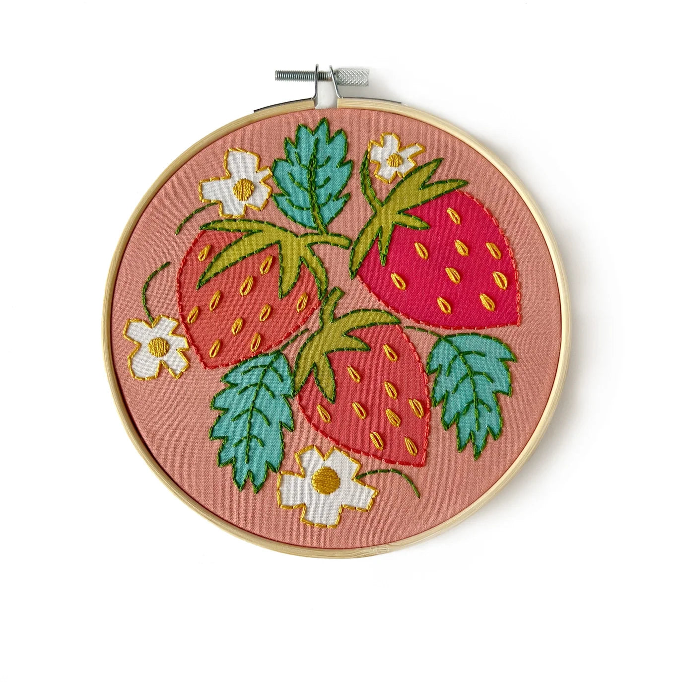 Strawberries - Beginner Embroidery Kit