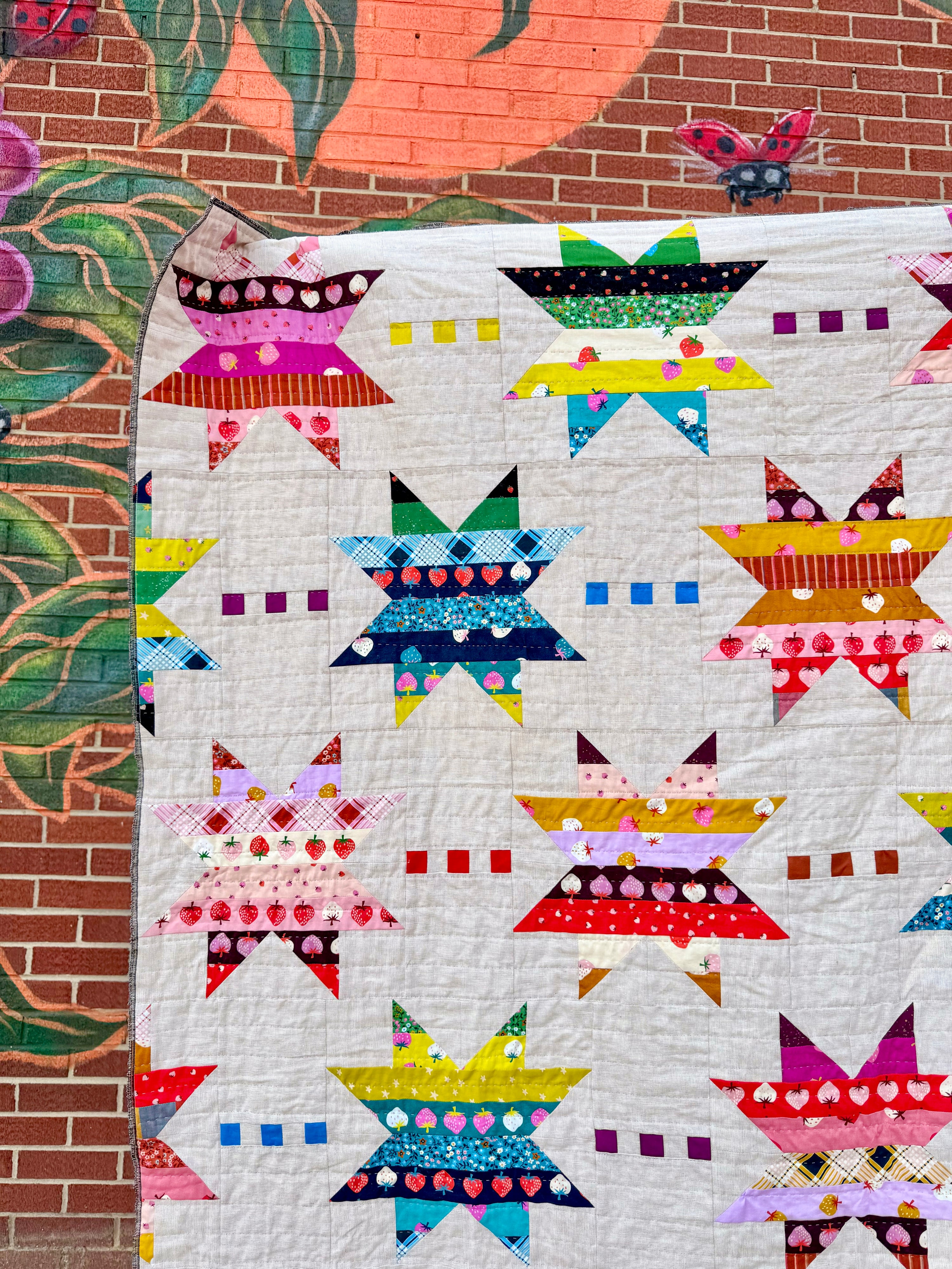 Spaced Out Strawberry Quilt