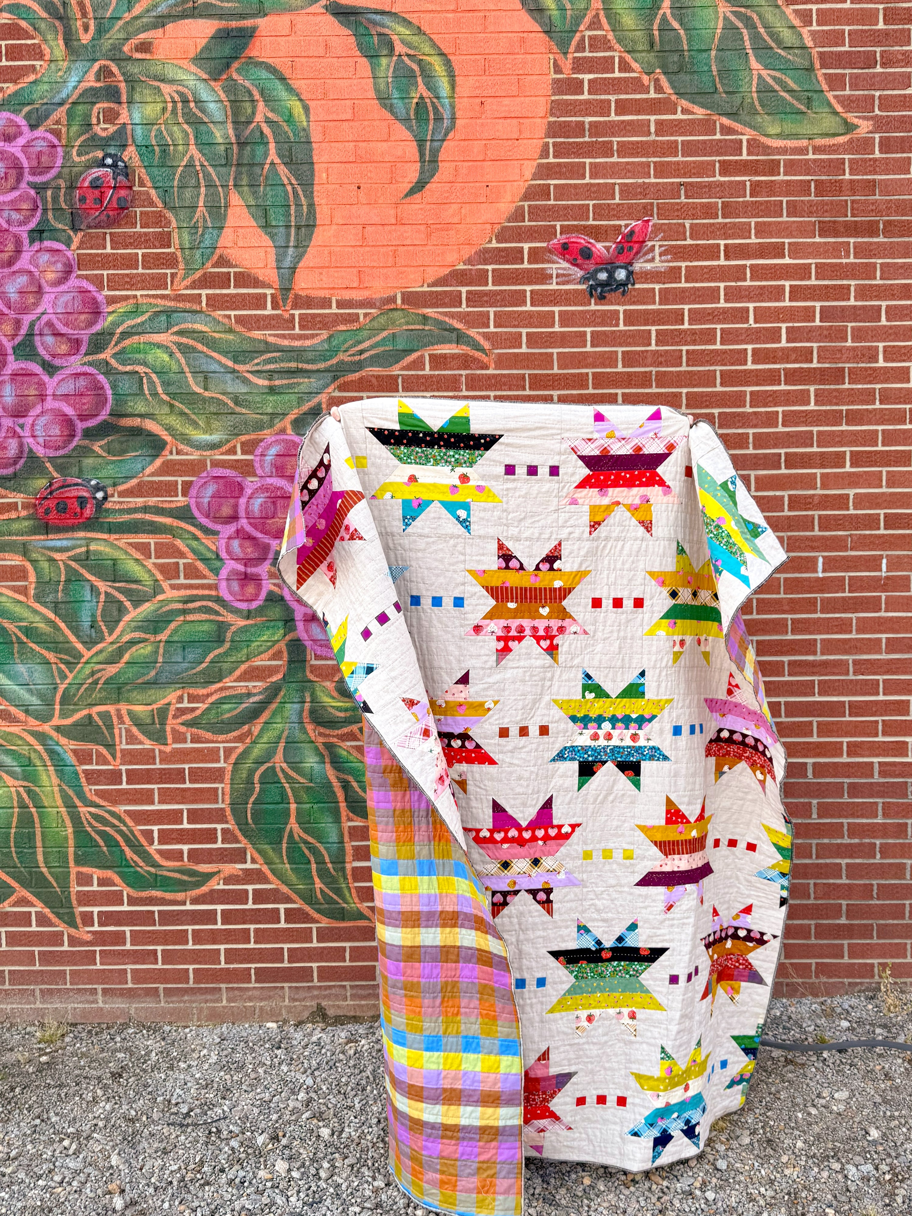 Spaced Out Strawberry Quilt