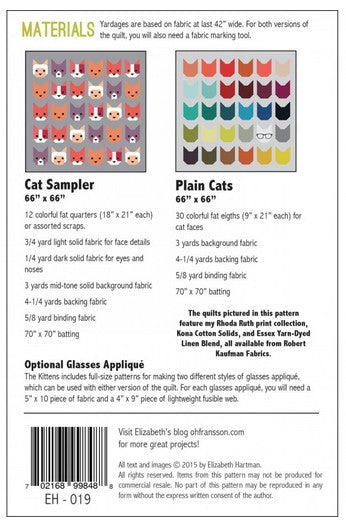 The Kittens Quilt Pattern - Elizabeth Hartman