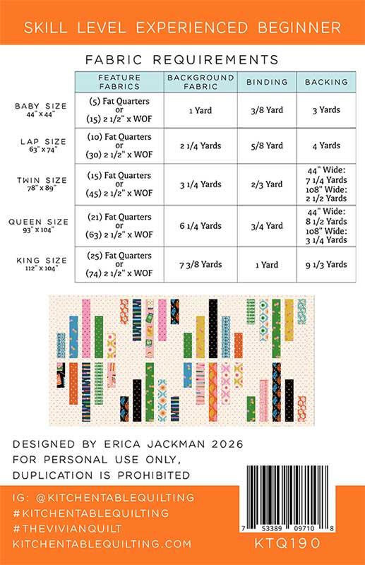 The Vivian Quilt Pattern - Kitchen Table Quilting